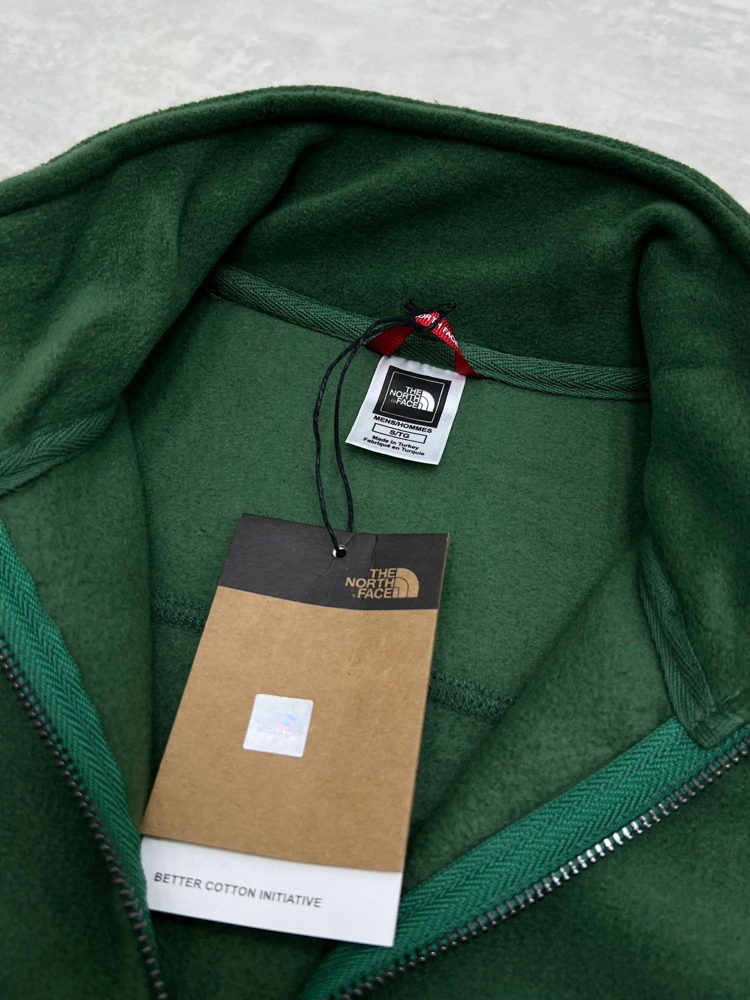 Yarım Fermuarlı Mini Logo Yeşil Polar