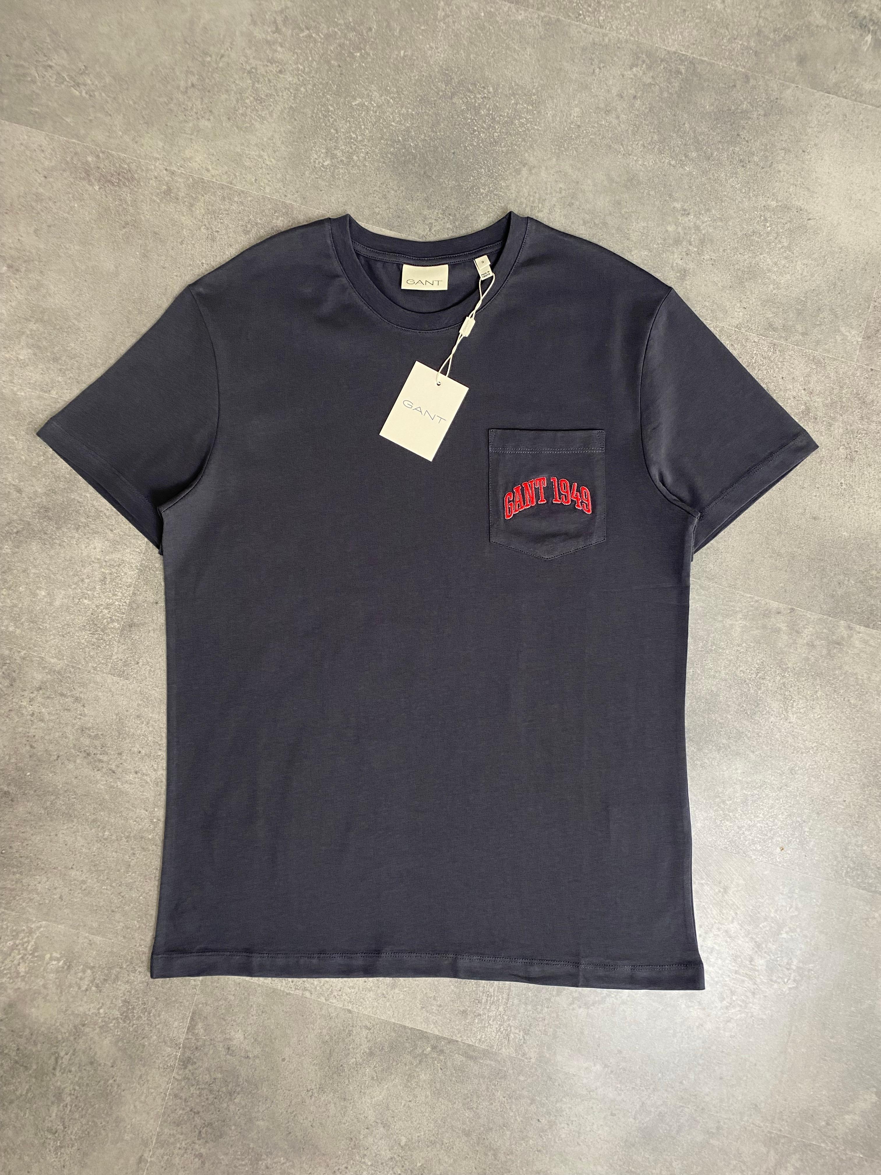 Yeni Sezon Cep Detay 1949 Logo T-shirt - ANTRASİT