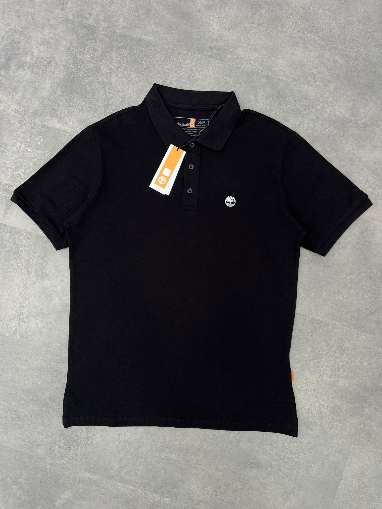 Yeni Sezon Wooden Basic Mini Logo Classic Black  Polo Yaka