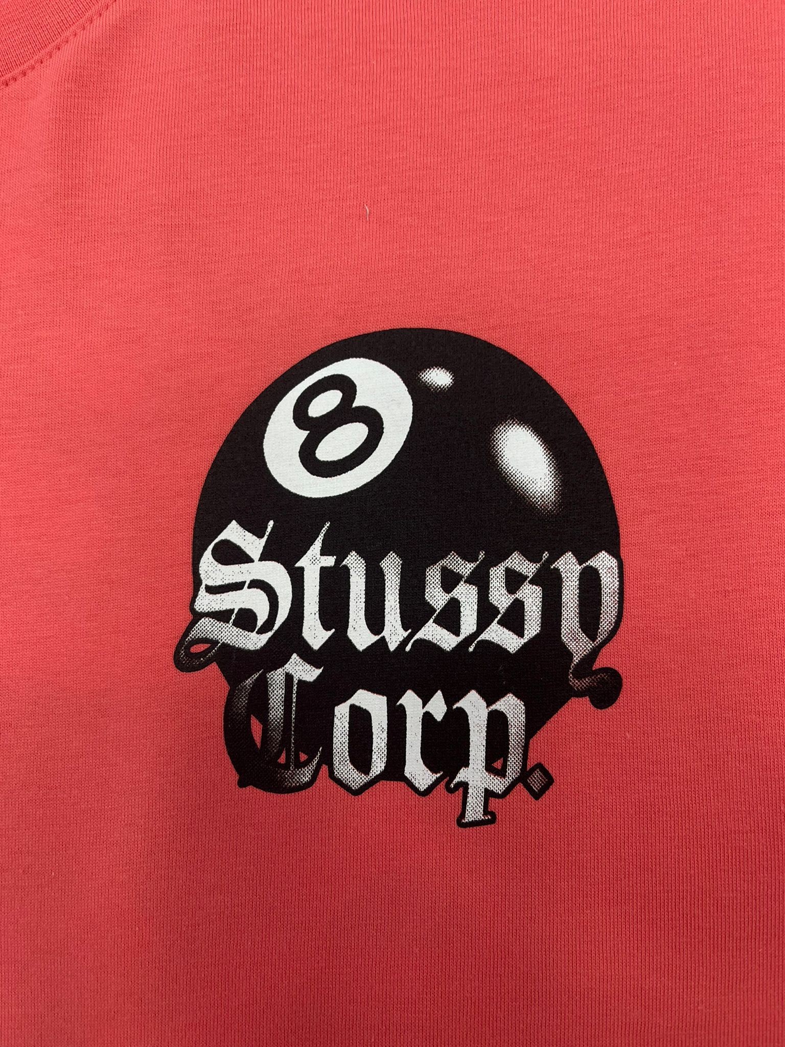 Yeni Sezon Stussy Corp 8 Pink Relax Fit T-shirt