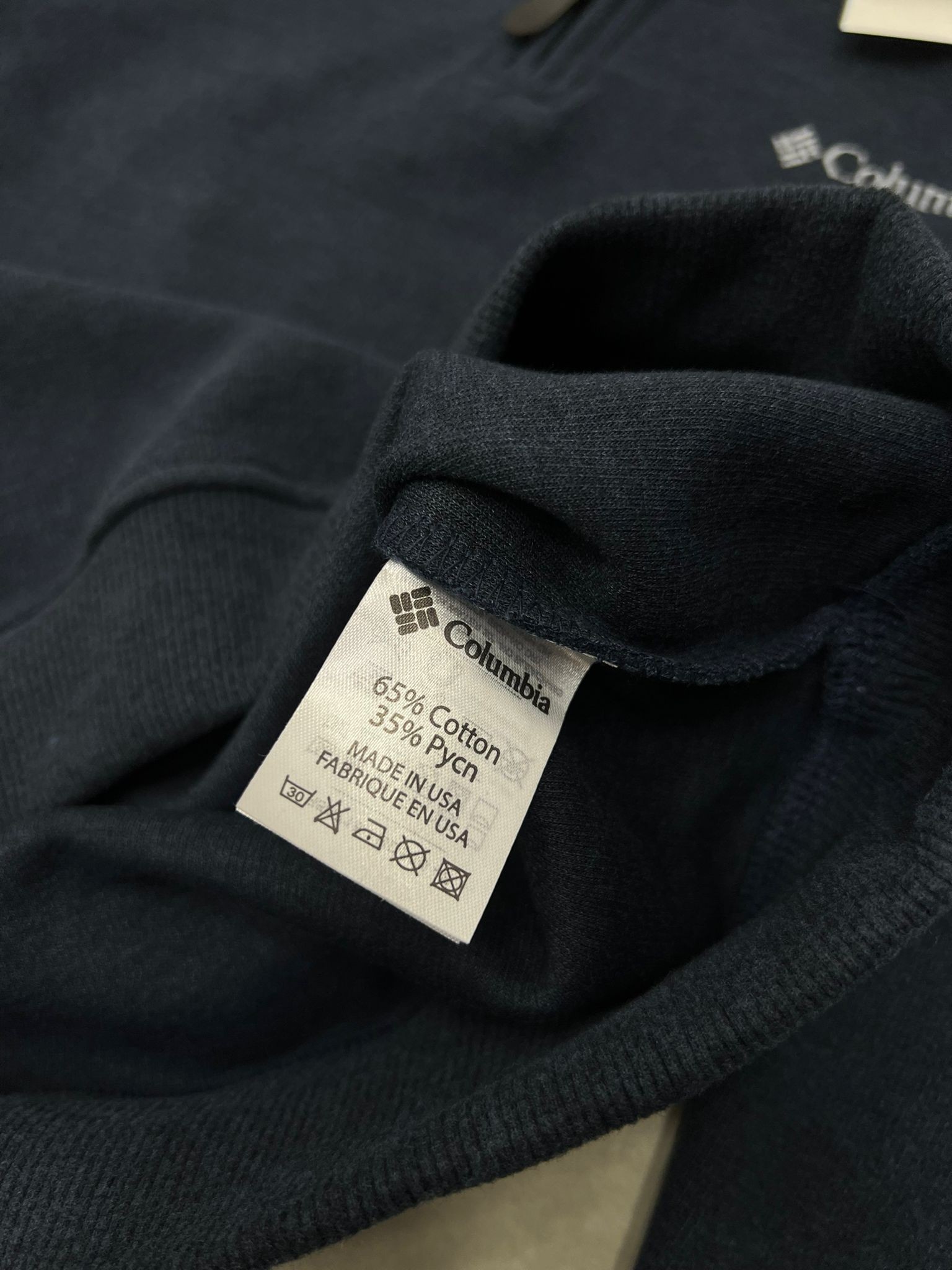 Yarım Fermuarlı Basic Selanik Kumaş Lacivert Sweatshirt