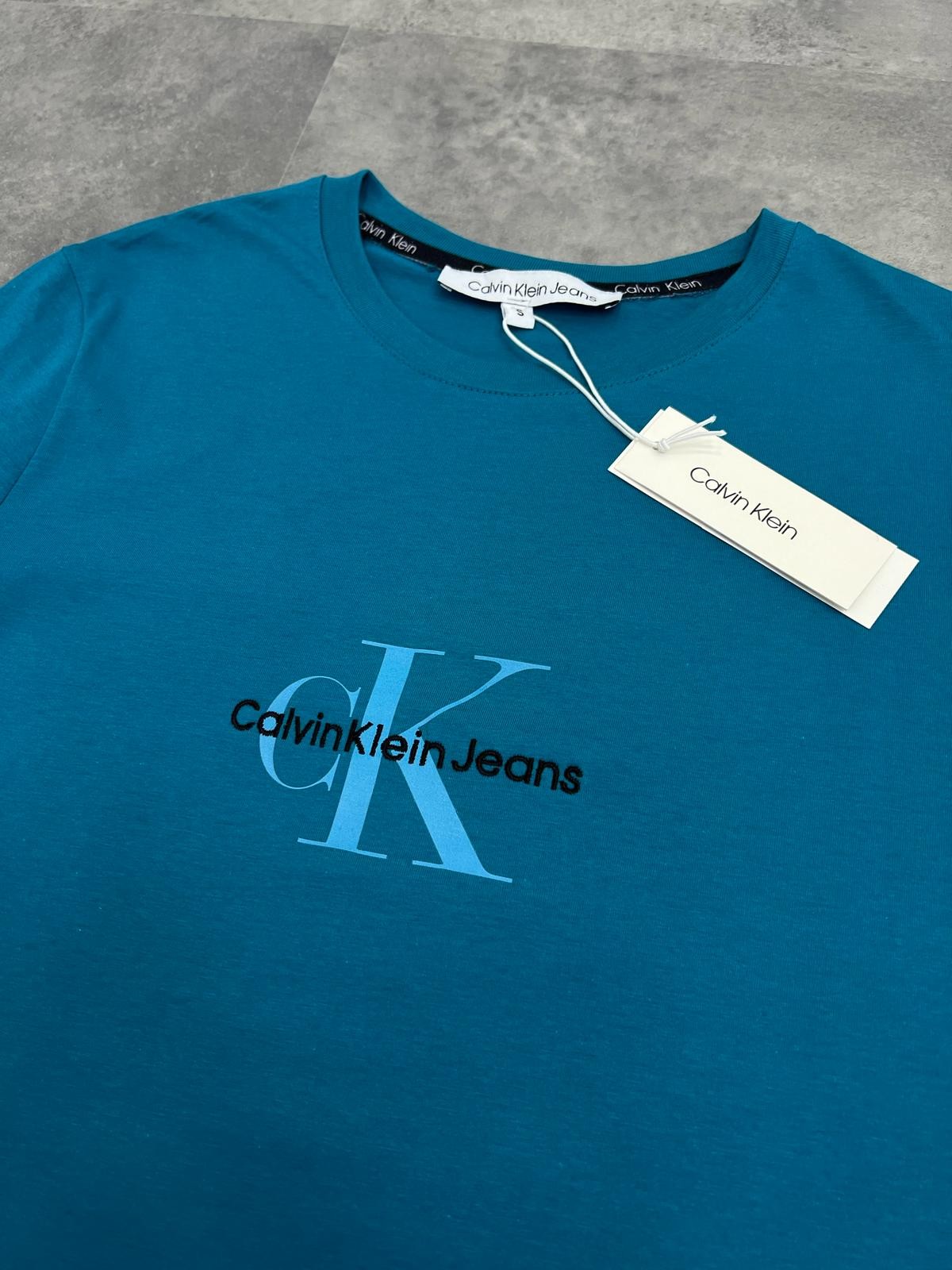 Yeni Sezon Mini Mid Logo Slim Fit Petrol Yeşili T-shirt