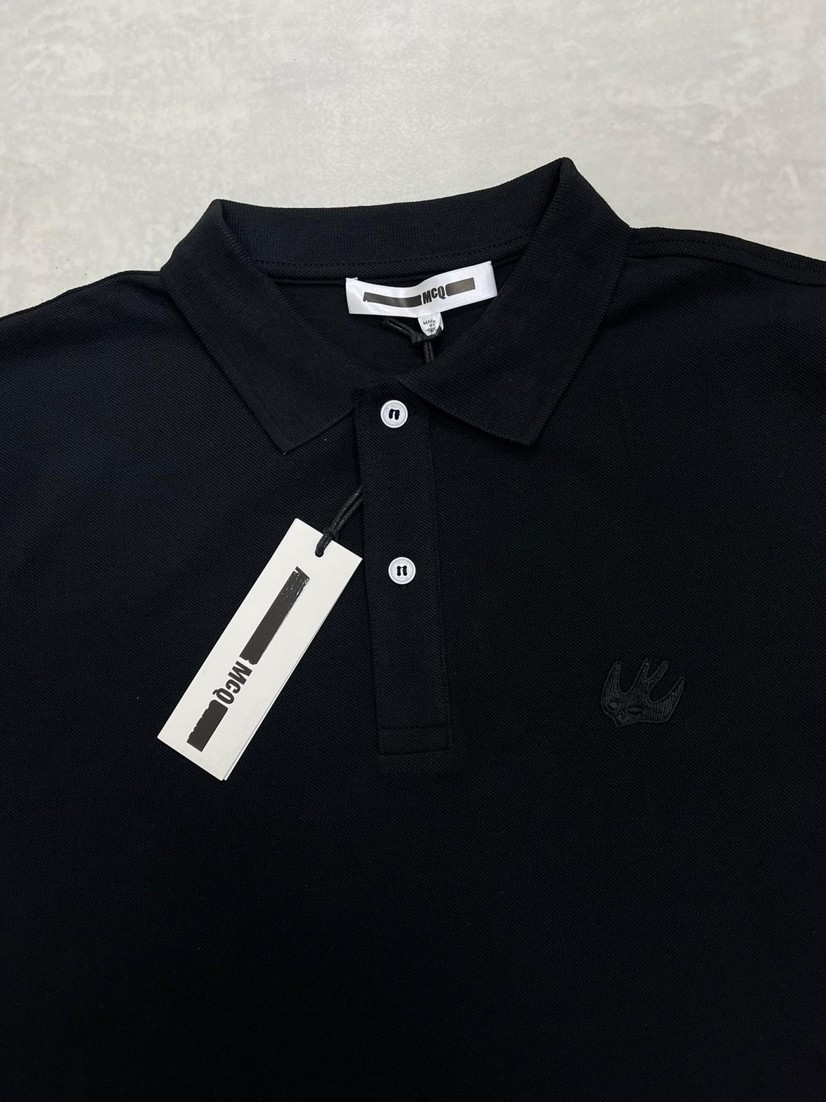 Classic Ceest Logo Basic Black Polo Yaka T-shirt