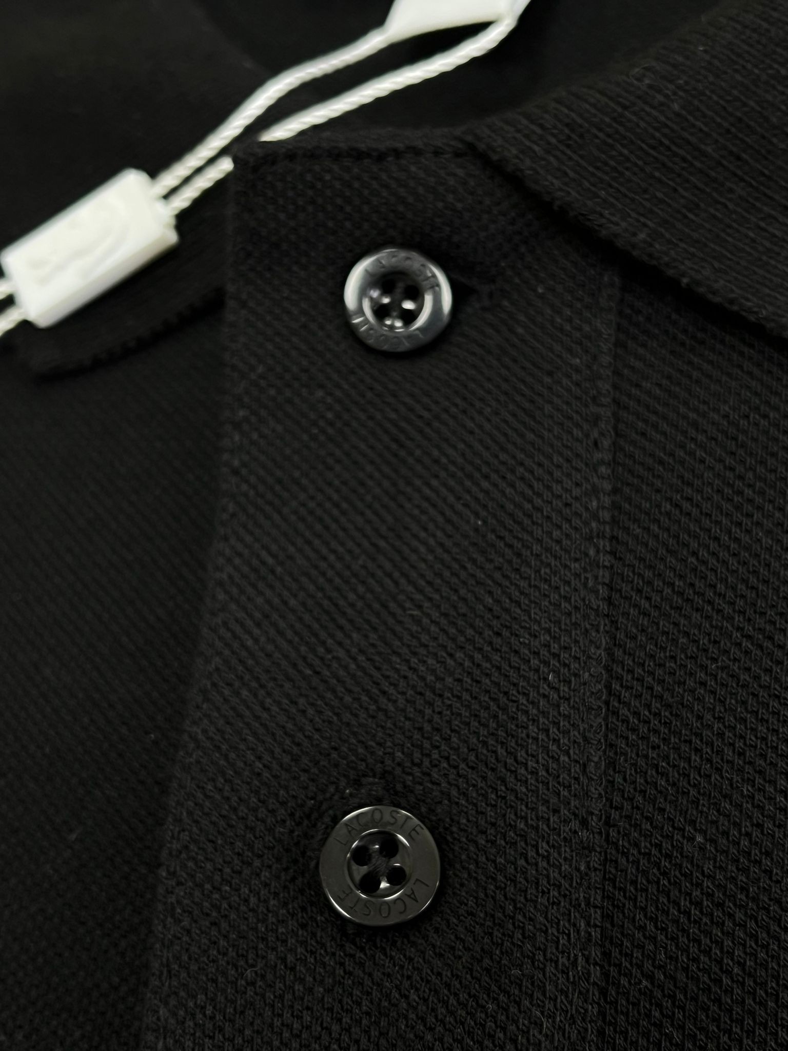 Kolları Şeritli Mini Logo Polo Yaka Siyah T-shirt