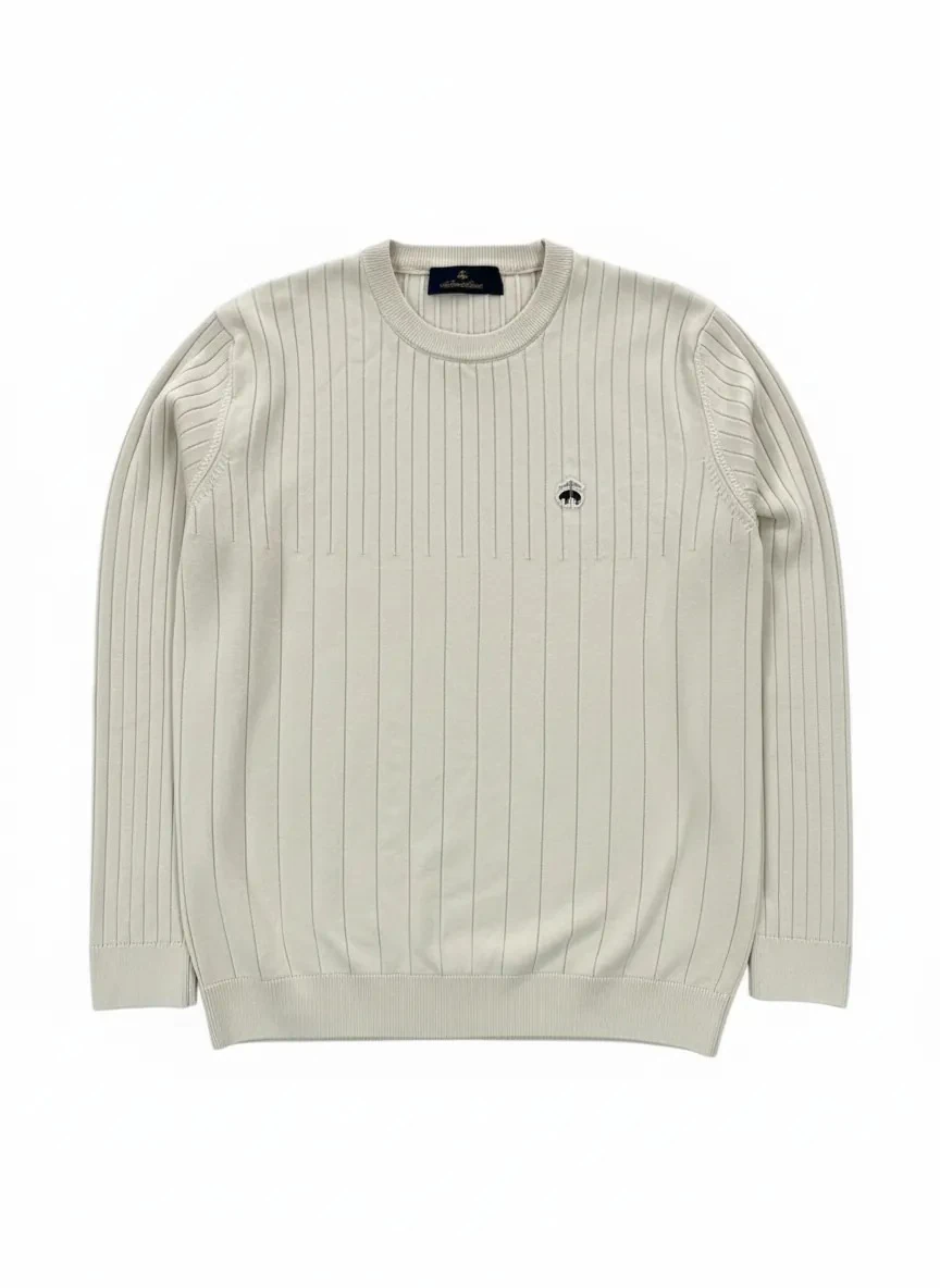 Yeni Sezon Özel Örgü Mini Logo Triko - KREM