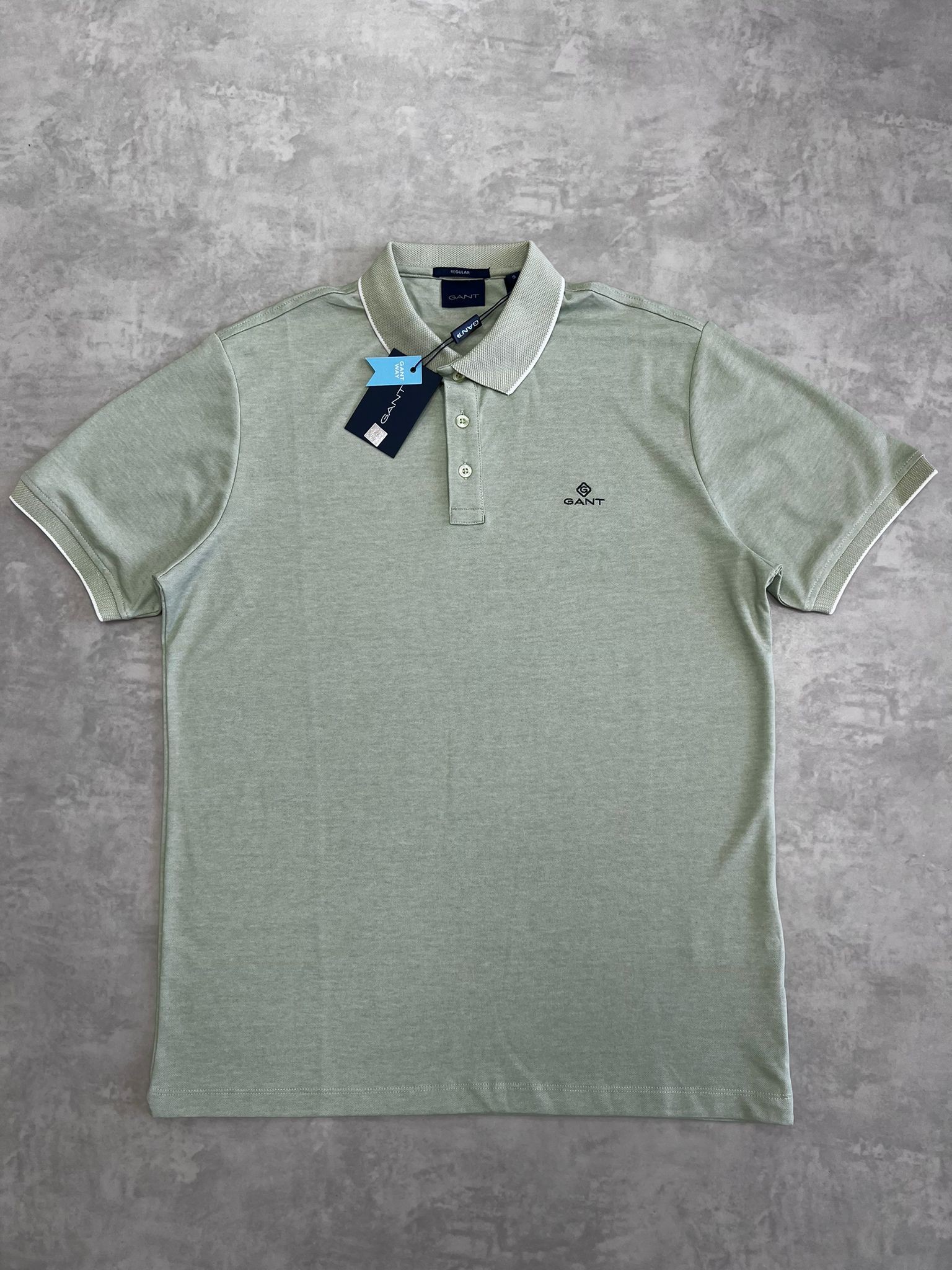 Merserize Kumaş Water Green Basic Polo Yaka T-shirt