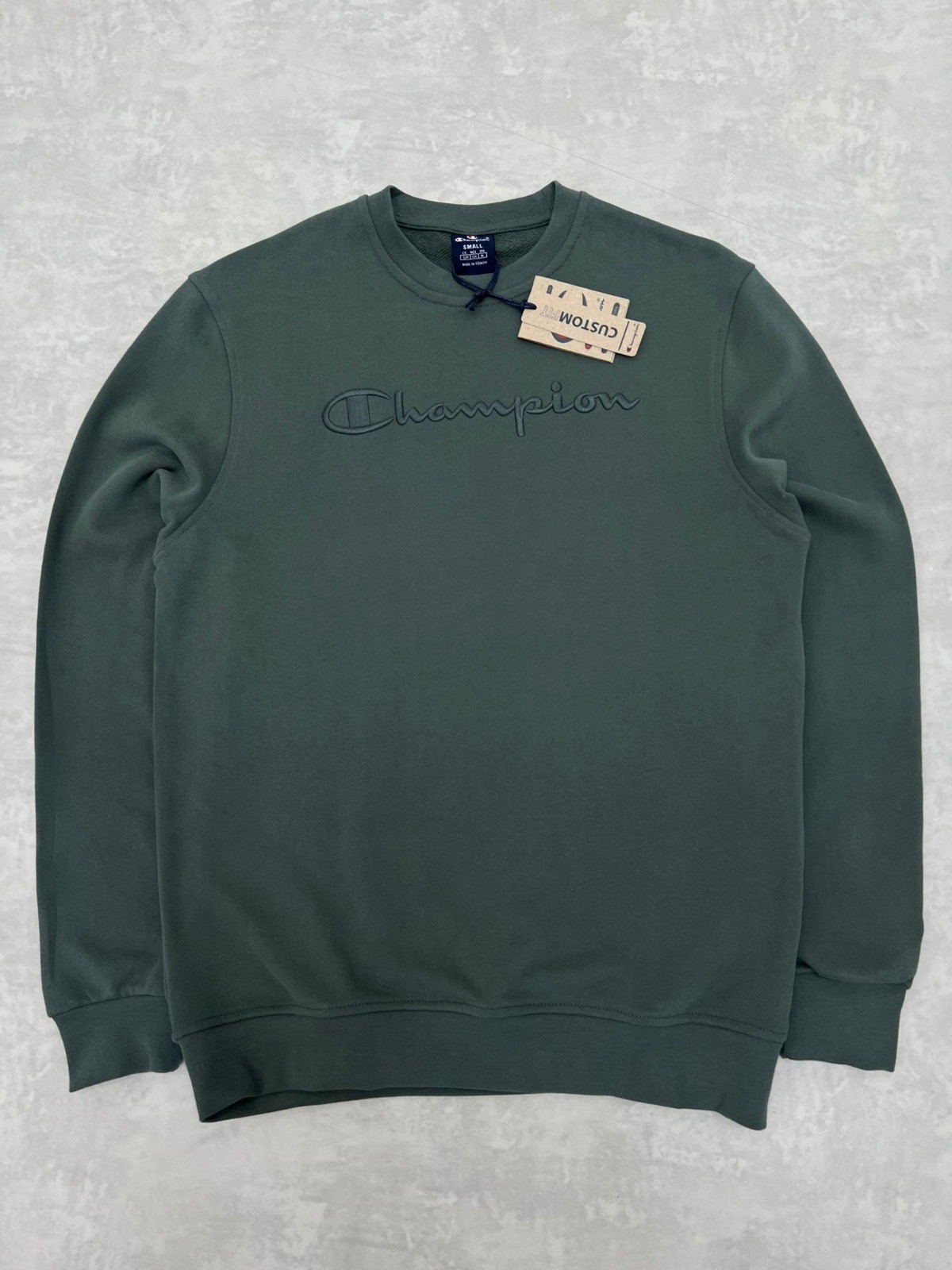 Yeni Sezon Ton To Tone Nakış Logo Sweatshirt - HAKİ