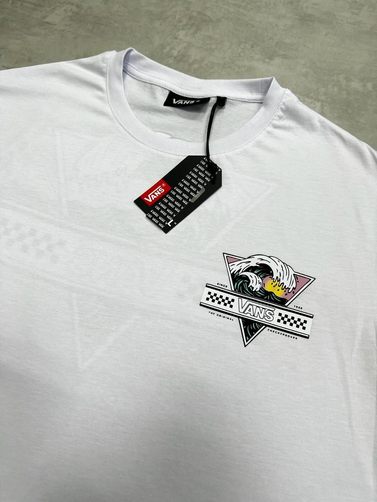 Back To Print Wave Beach White T-shirt