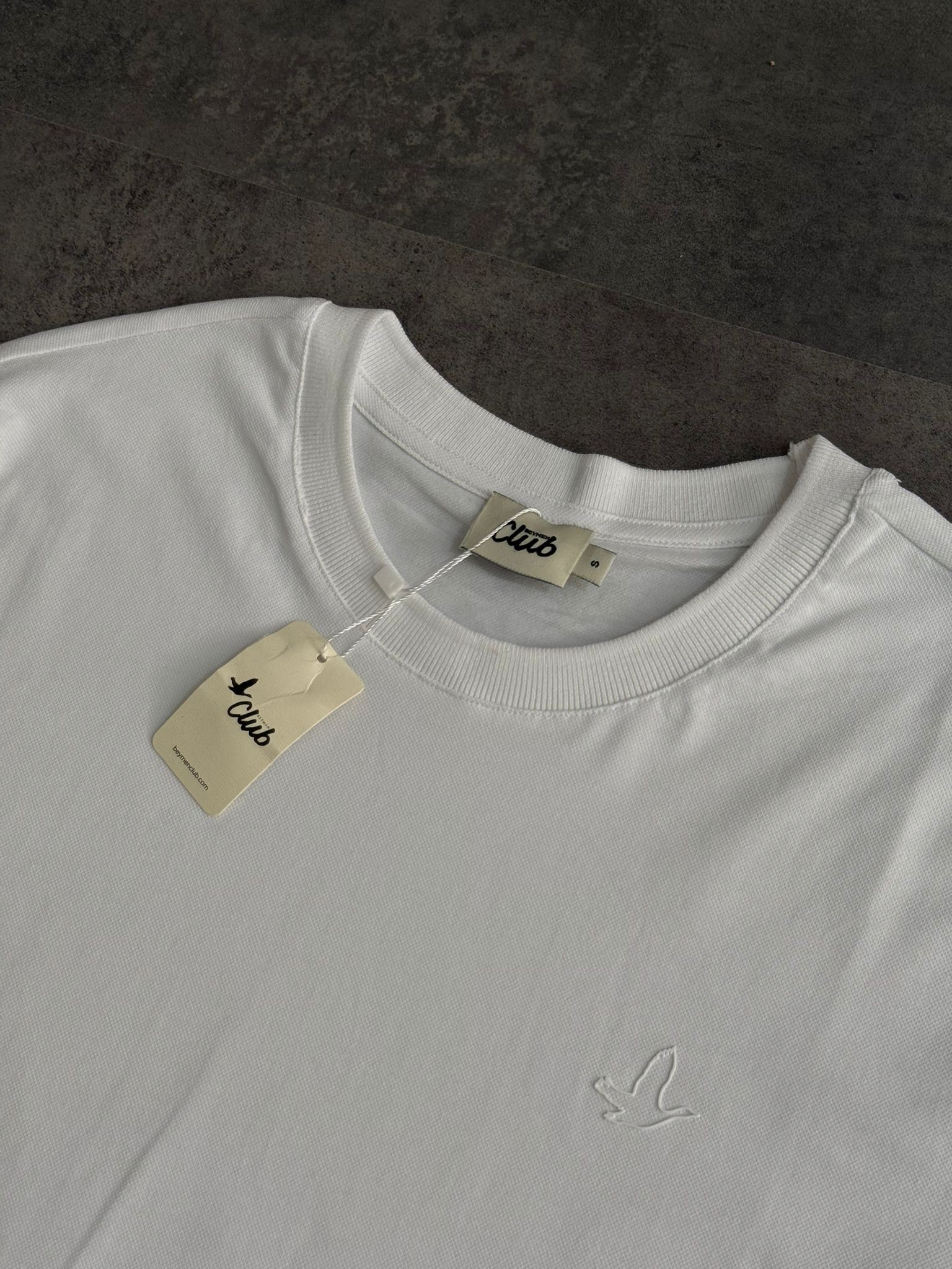 Yeni Sezon Örgü Petek Kumaş Basic Mini Logo T-shirt