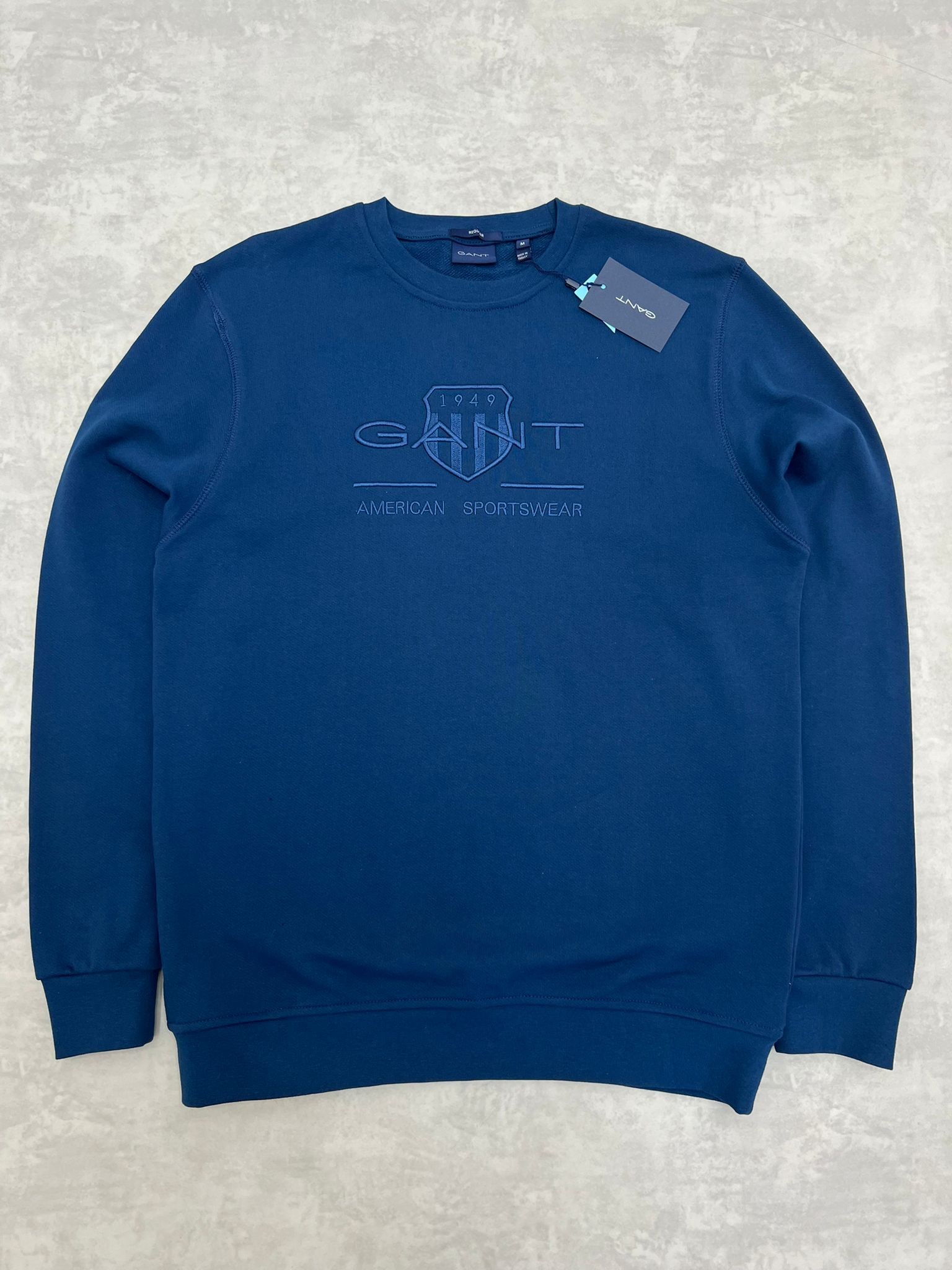 Yeni Sezon American Sportswear Mid İcon Full Nakış İndigo Sweatshirt