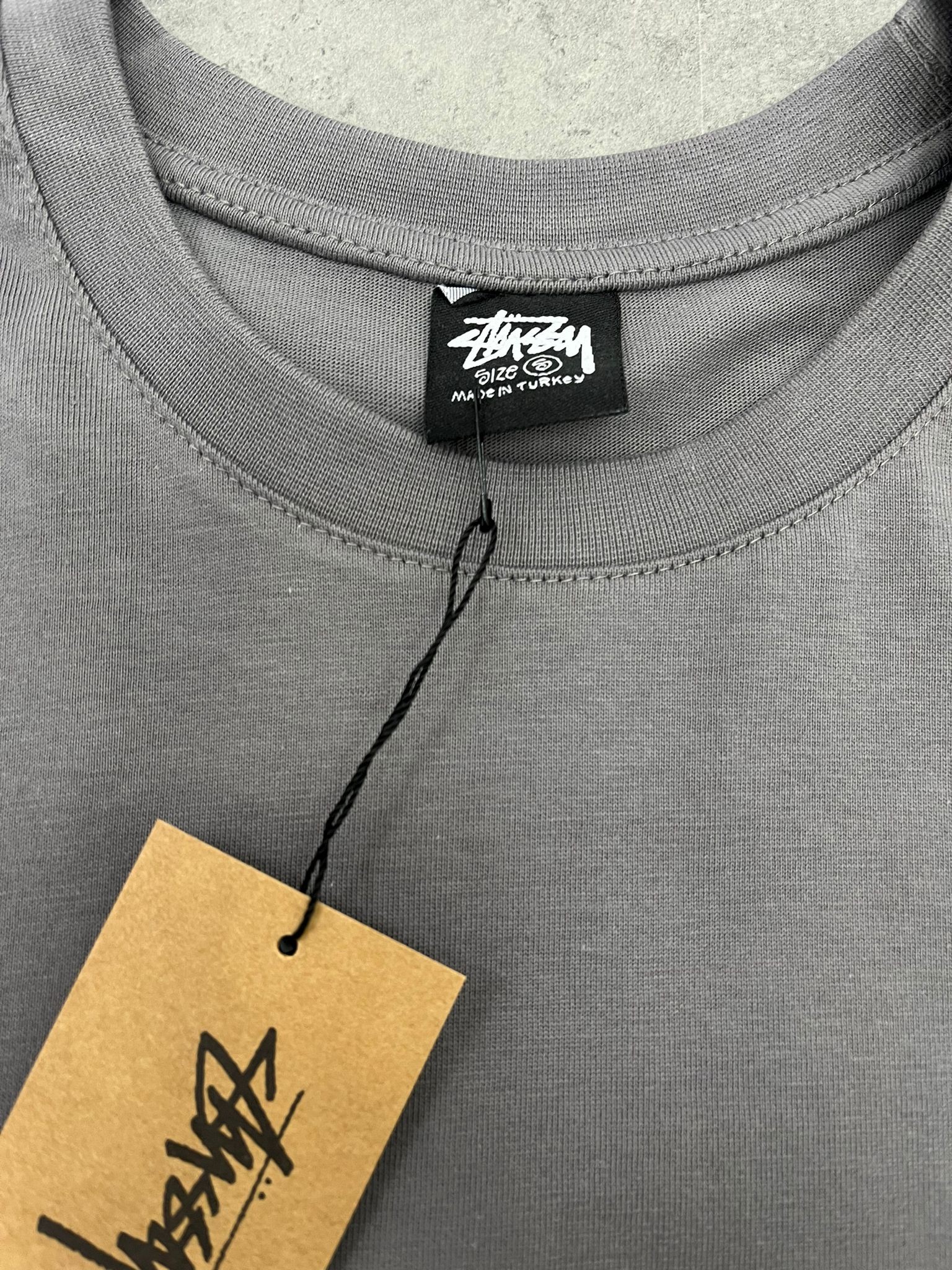 Yeni Sezon Stussy Back To Print Trıbe Antrasit  Relax Fit T-shirt