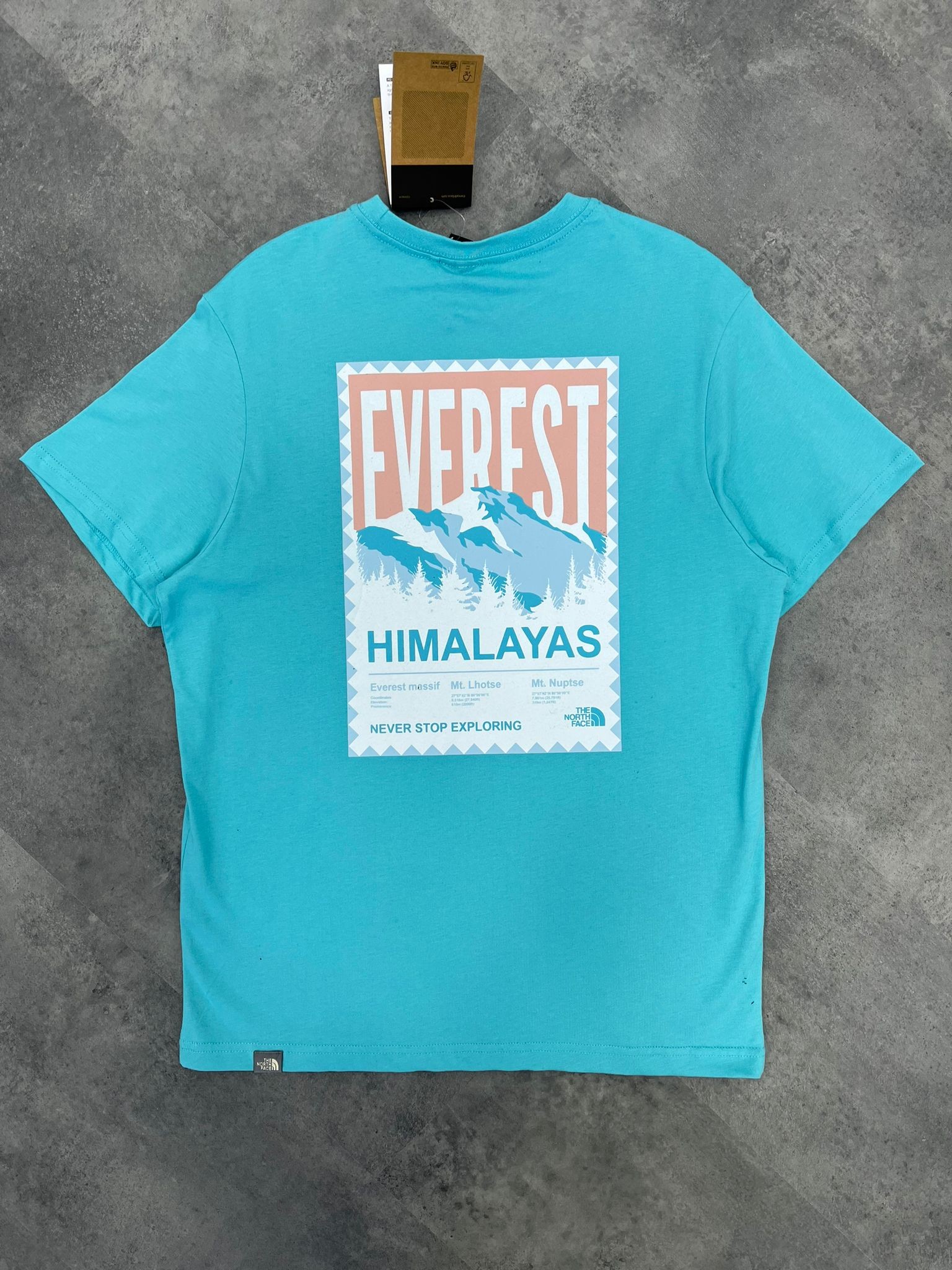 Yeni Sezon Back Print Hımalayas Everest Light Blue T-shirt