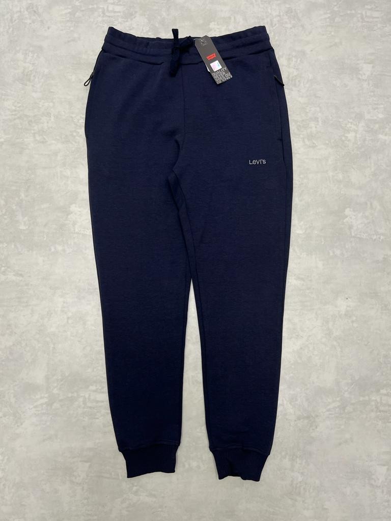 Double Face Navy Blue Nakış Logo Jogger