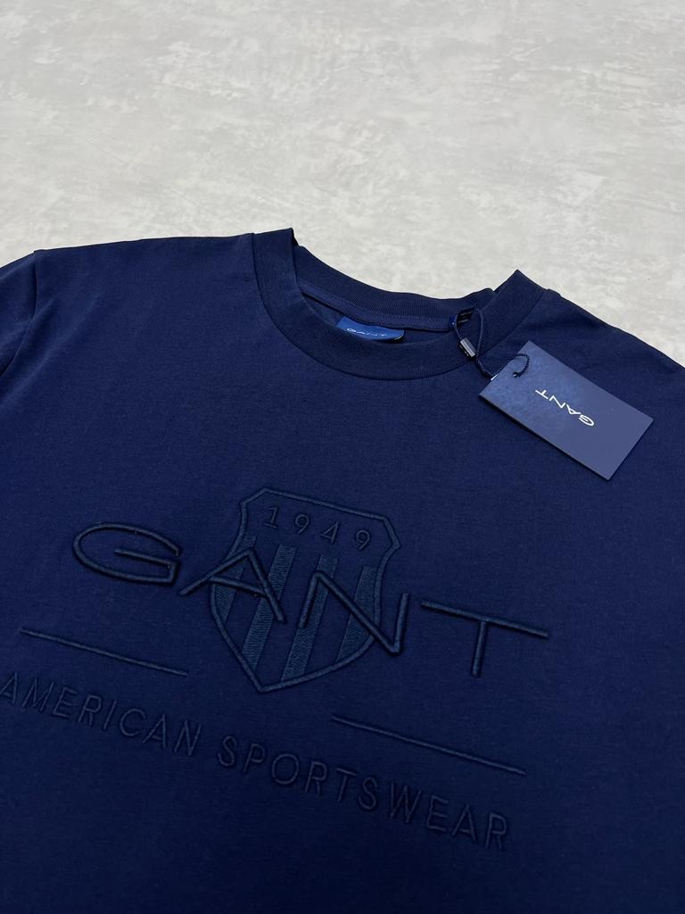 Navy Blue Full Nakış American Sportswear Icon Mid T-shirt