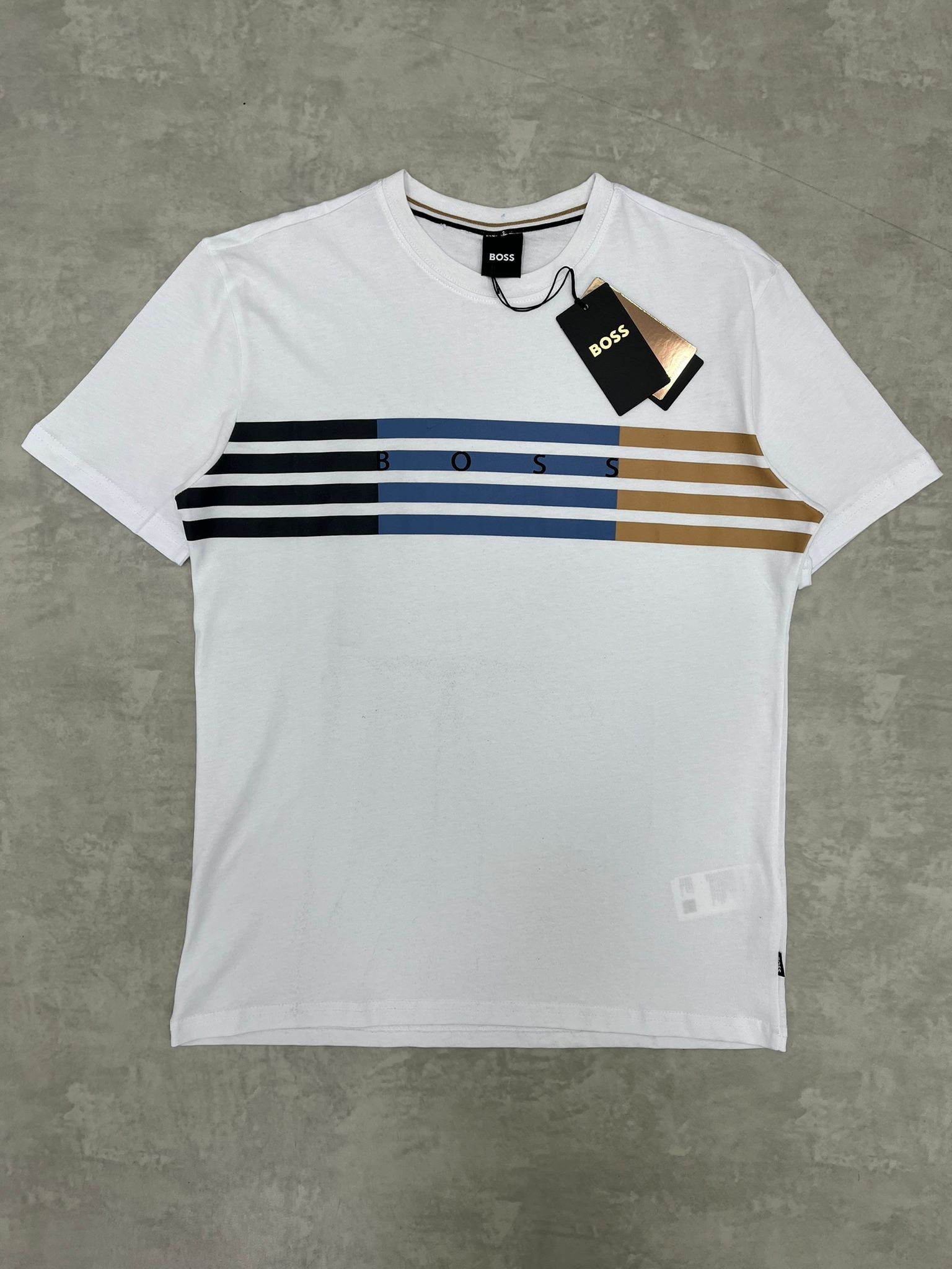 Yeni Sezon Limited Edition Icon Mid Logo Striped White T-shirt