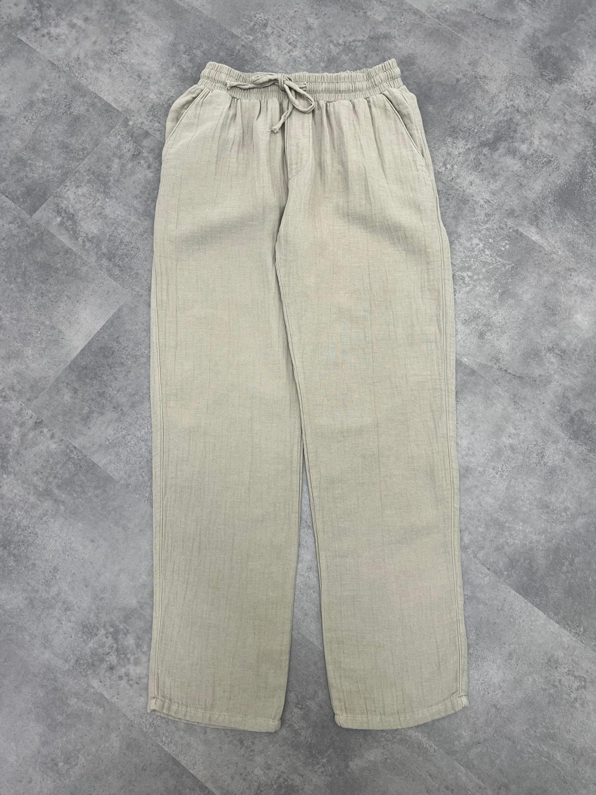 Yazlık Yeni Sezon Haki Müslin Pantalon