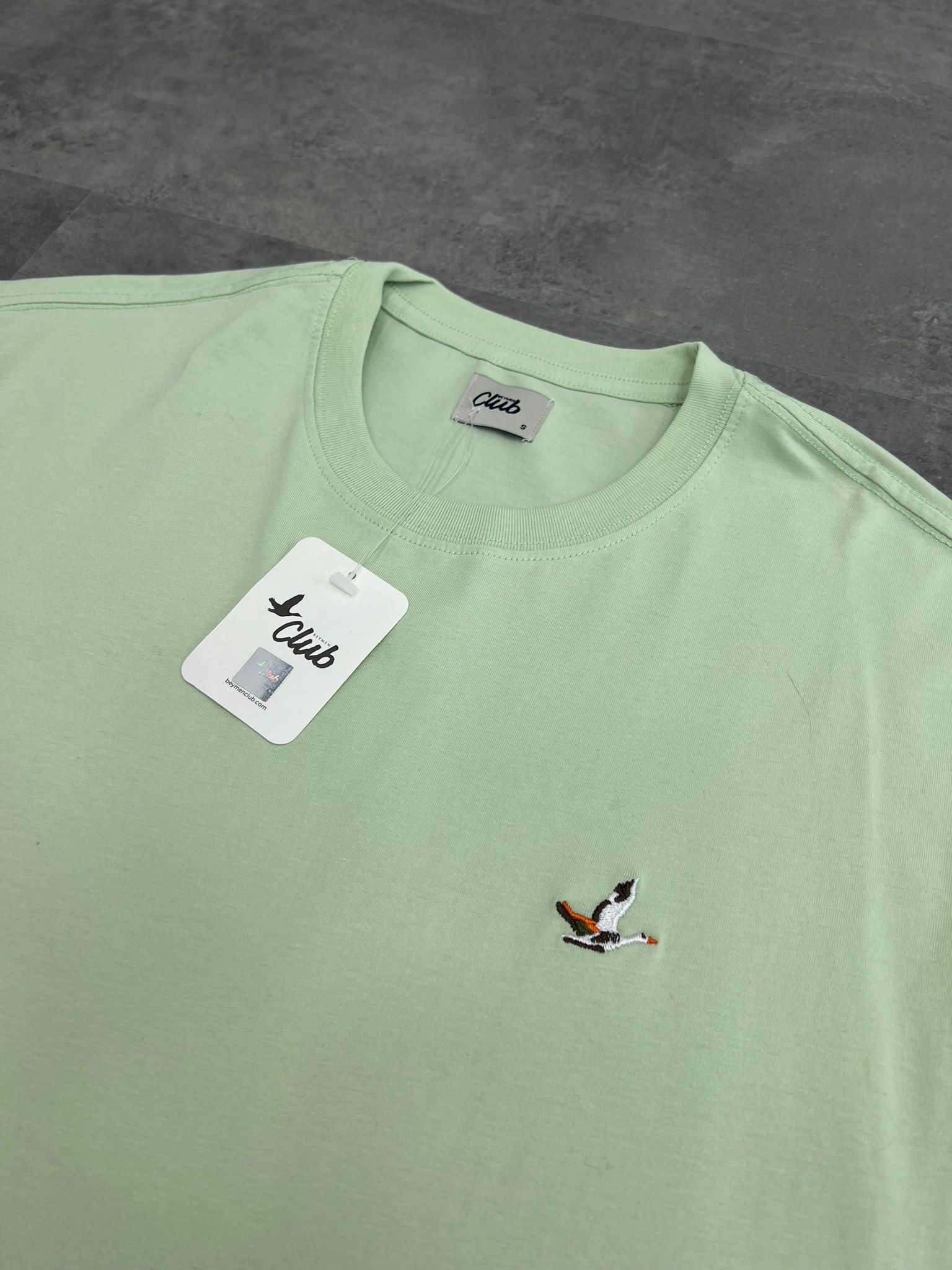 Yeni Sezon Classic Mini Logo Green Basic T-shirt