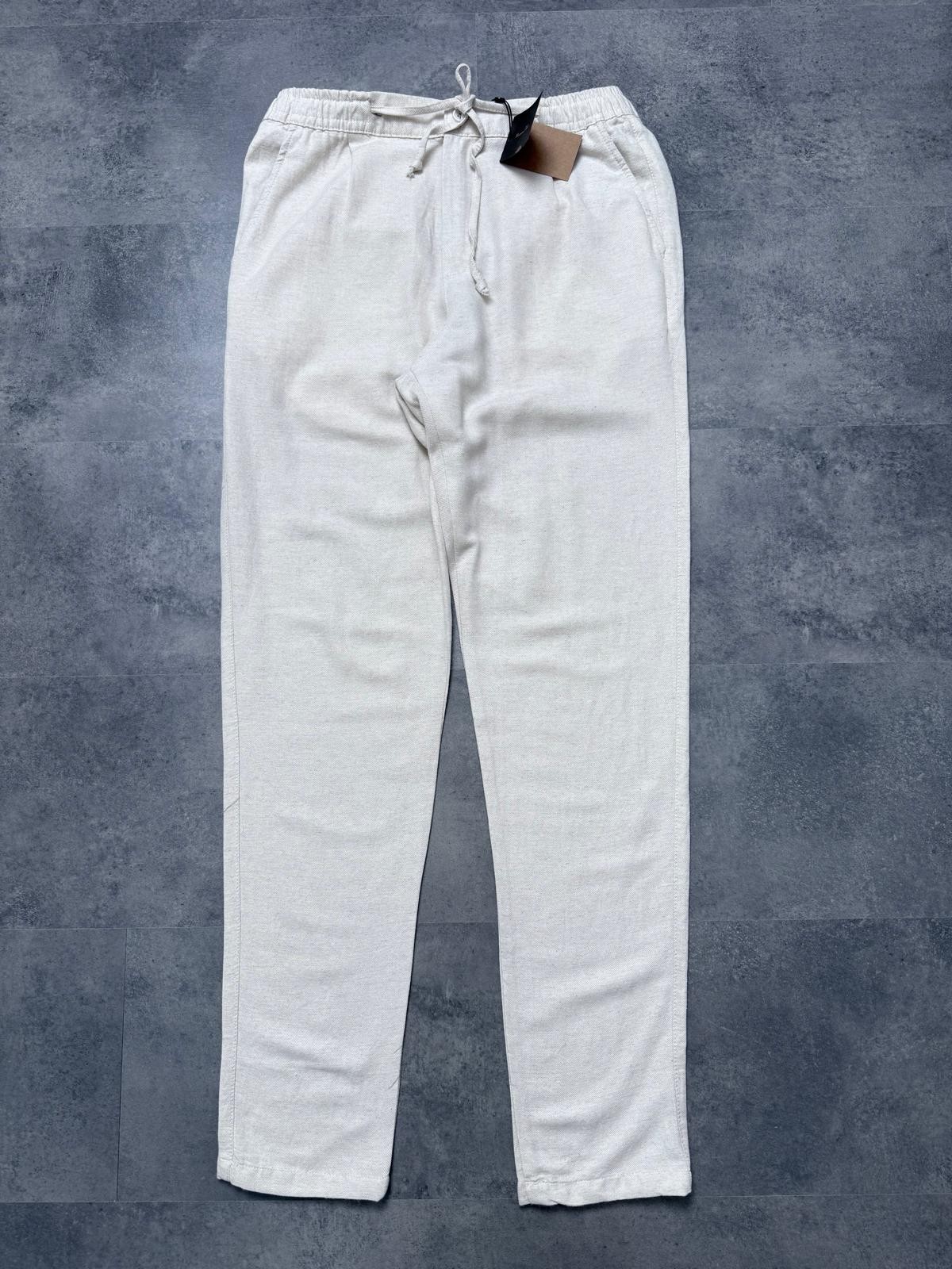 Yeni Sezon Premium Casual Keten Pantalon - BEYAZ