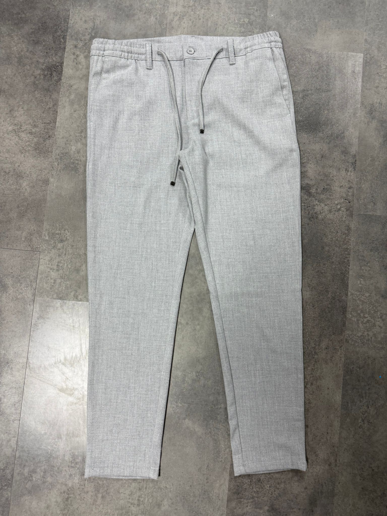 Yeni Sezon Özel Gofre Dokum Kumaş Pantalon - AÇIK GRİ