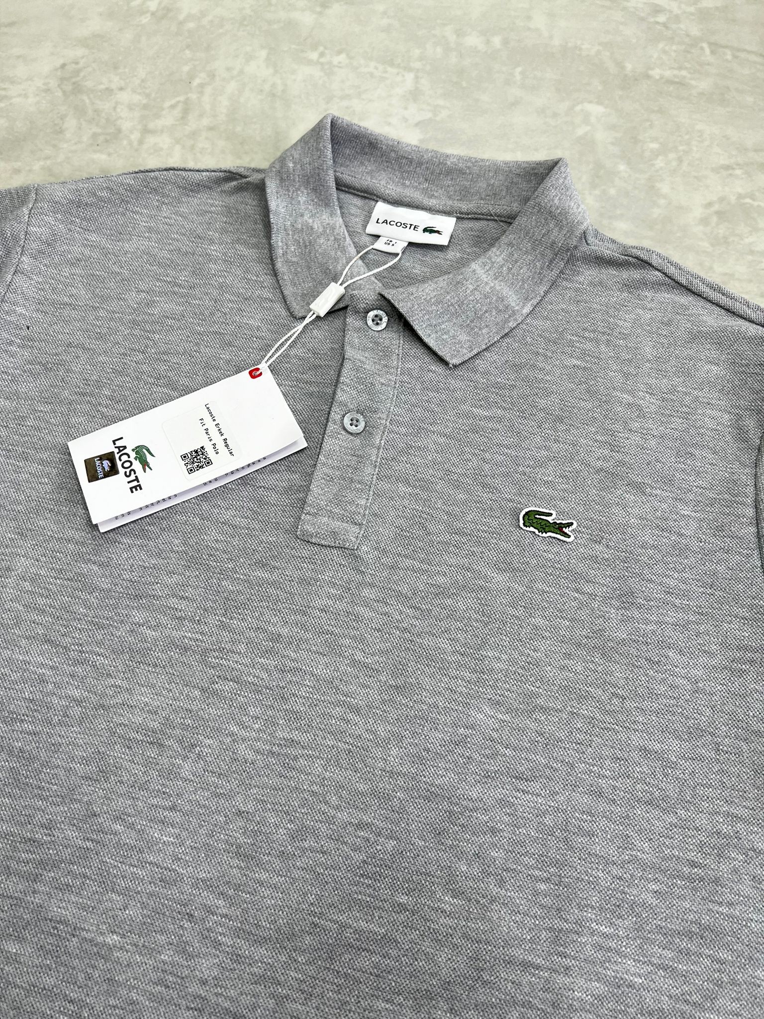 Classic Patch Mini Logo Polo Yaka Gray T-shirt