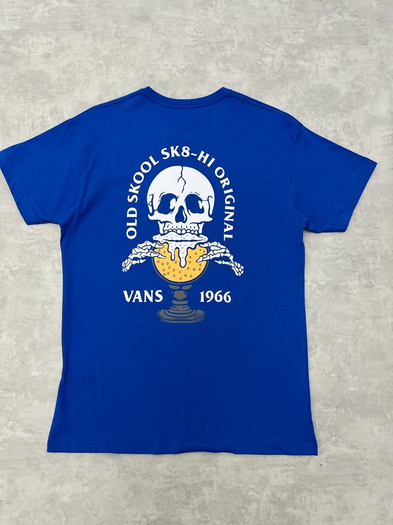 Beer And Skull Blue T-shirt On The Back