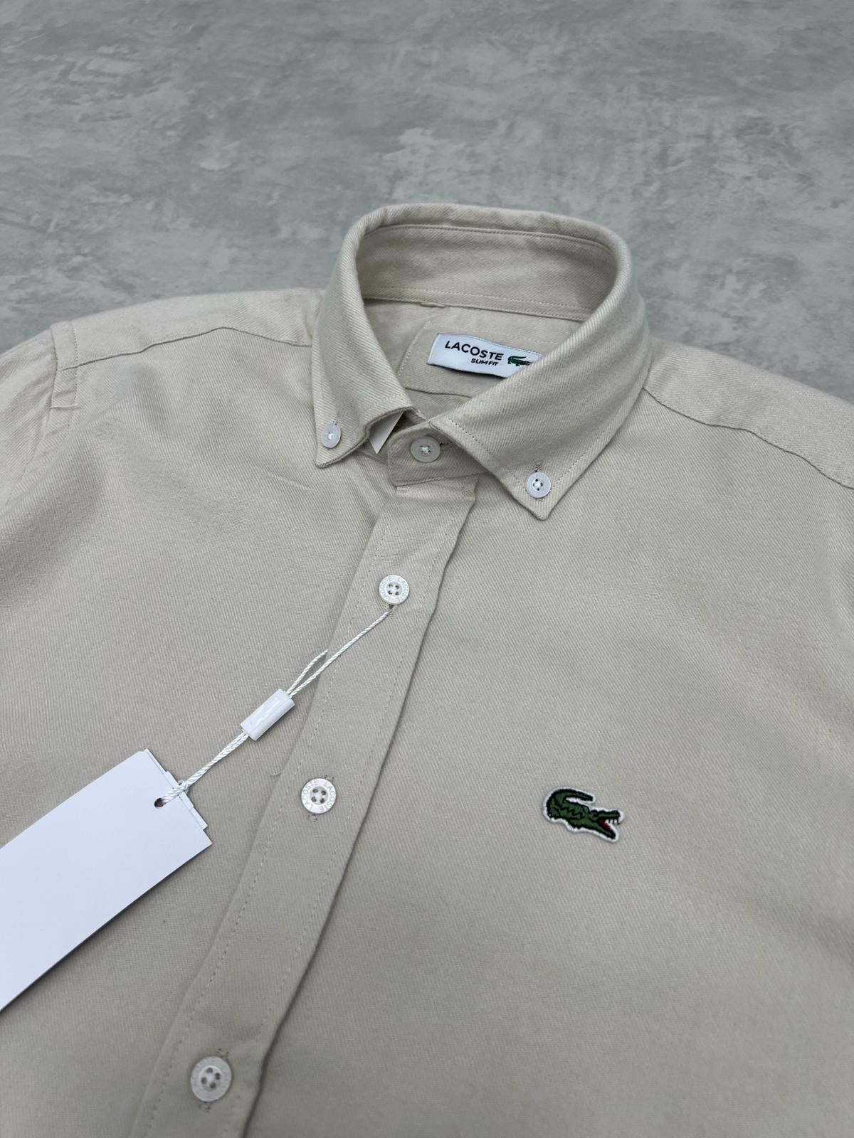 Yeni Sezon Kışlık Basic Mini Logo Classic Cream Gömlek
