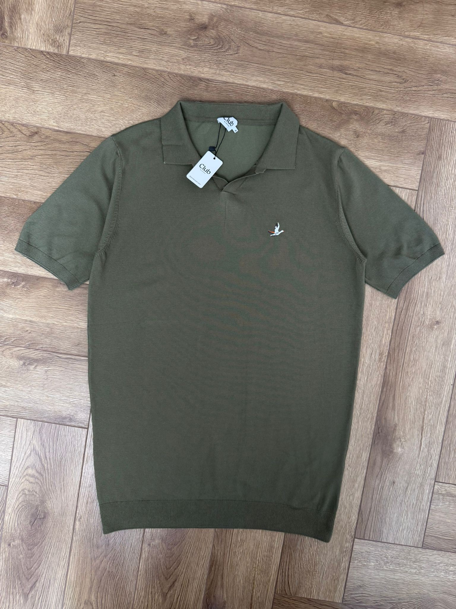 Yeni Sezon V  Polo Yaka Triko  T-shirt - HAKİ