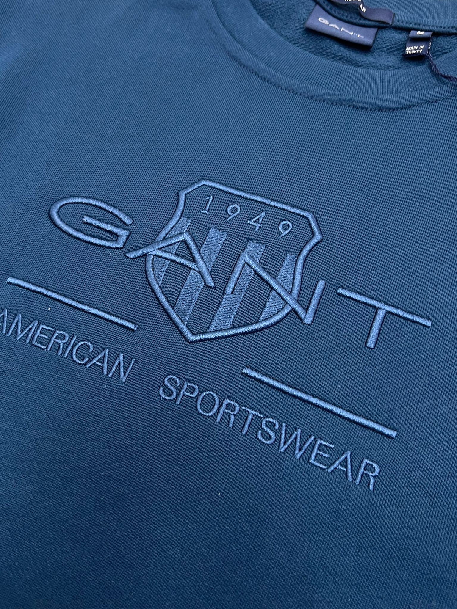 Yeni Sezon American Sportswear Mid İcon Full Nakış İndigo Sweatshirt