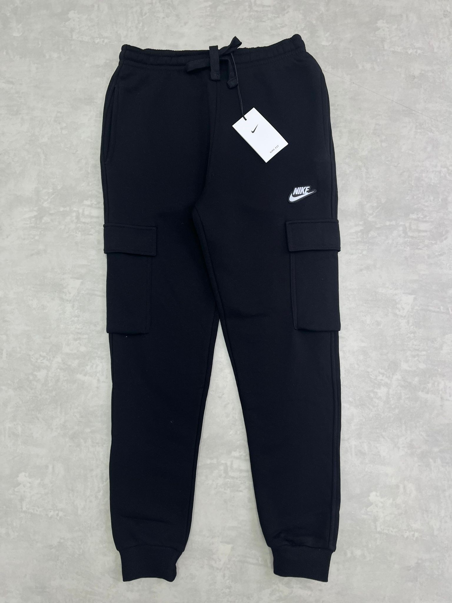 Yeni Sezon Patch Logo Üç İplik Şardonlu Kışlık Black Eşofman Altı