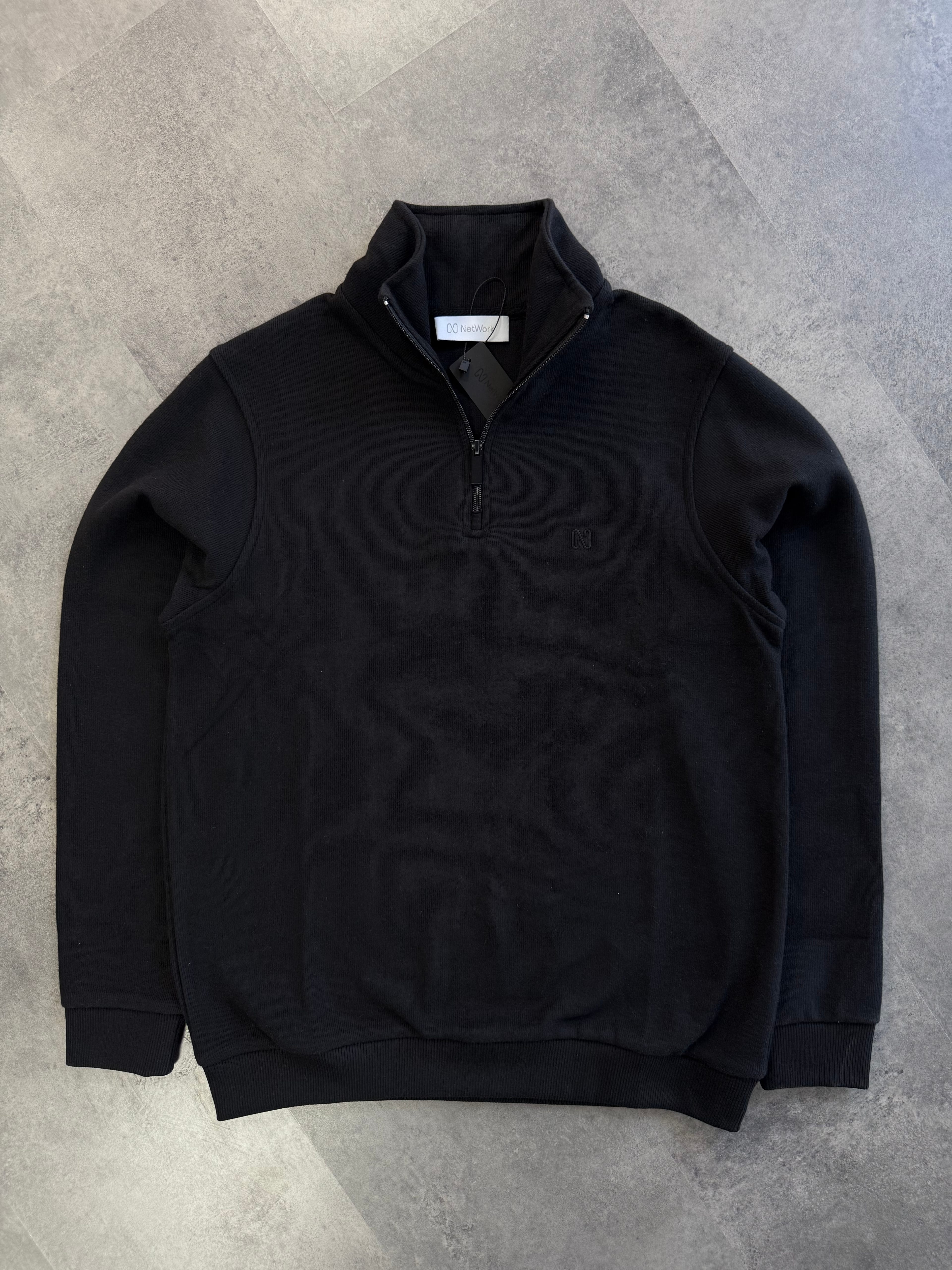 Yeni Sezon Selanik Kumaş Yarım Fermuarlı Sweatshirt