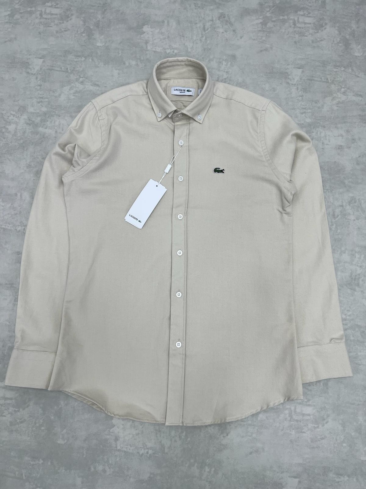 Yeni Sezon Kışlık Basic Mini Logo Classic Cream Gömlek