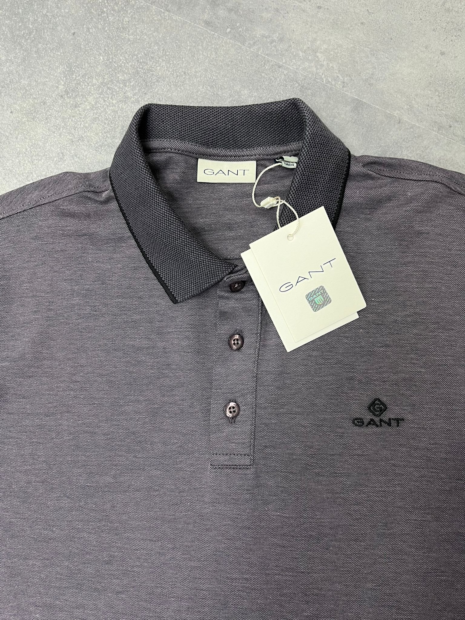 Yeni Sezon Özel Series Merserize Kumaş Antrasit Polo Yaka T-shirt
