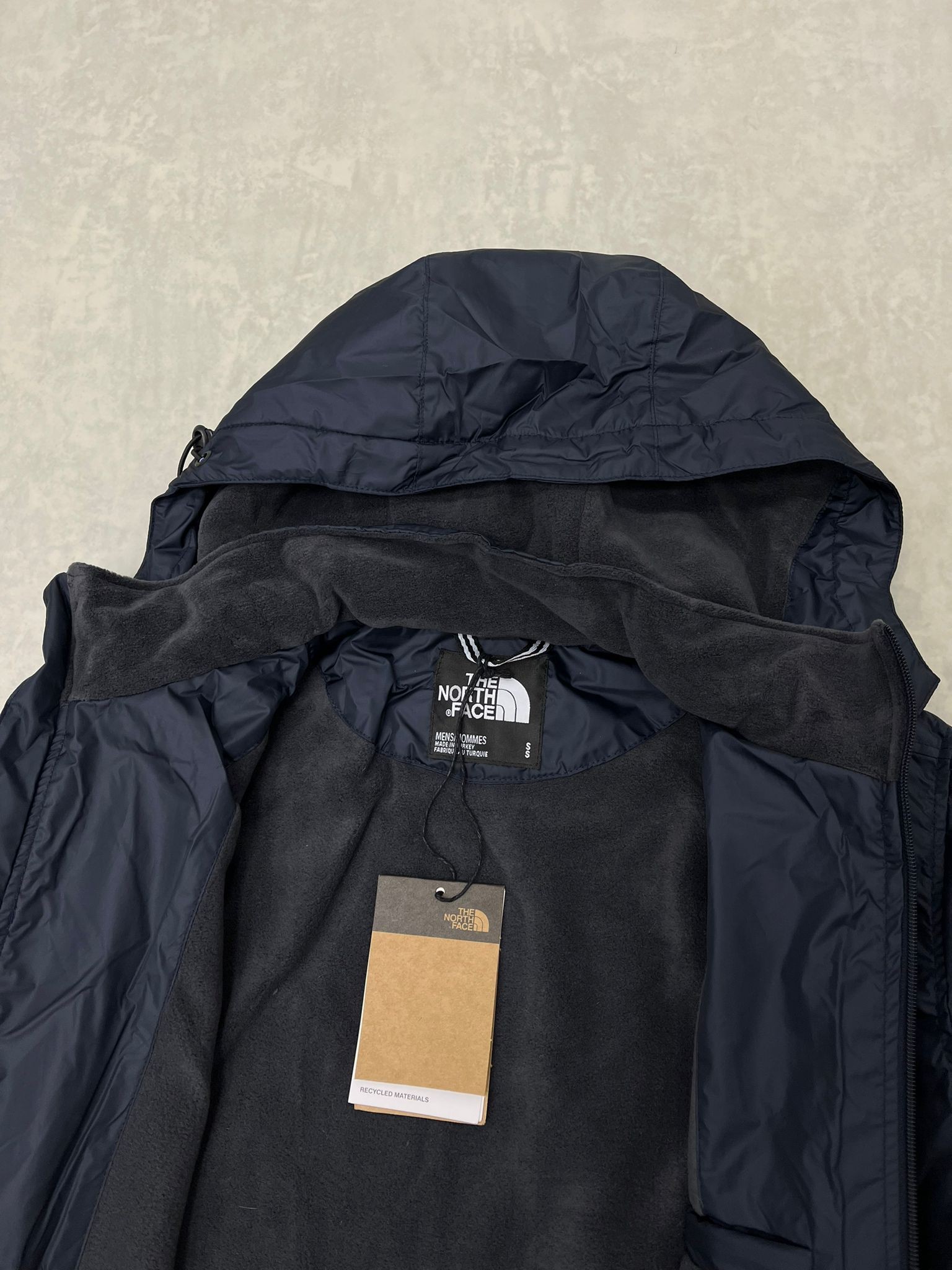 Yeni Sezon Basic Mini Logo İçi Polarlı Navy Blue Yağmurluk