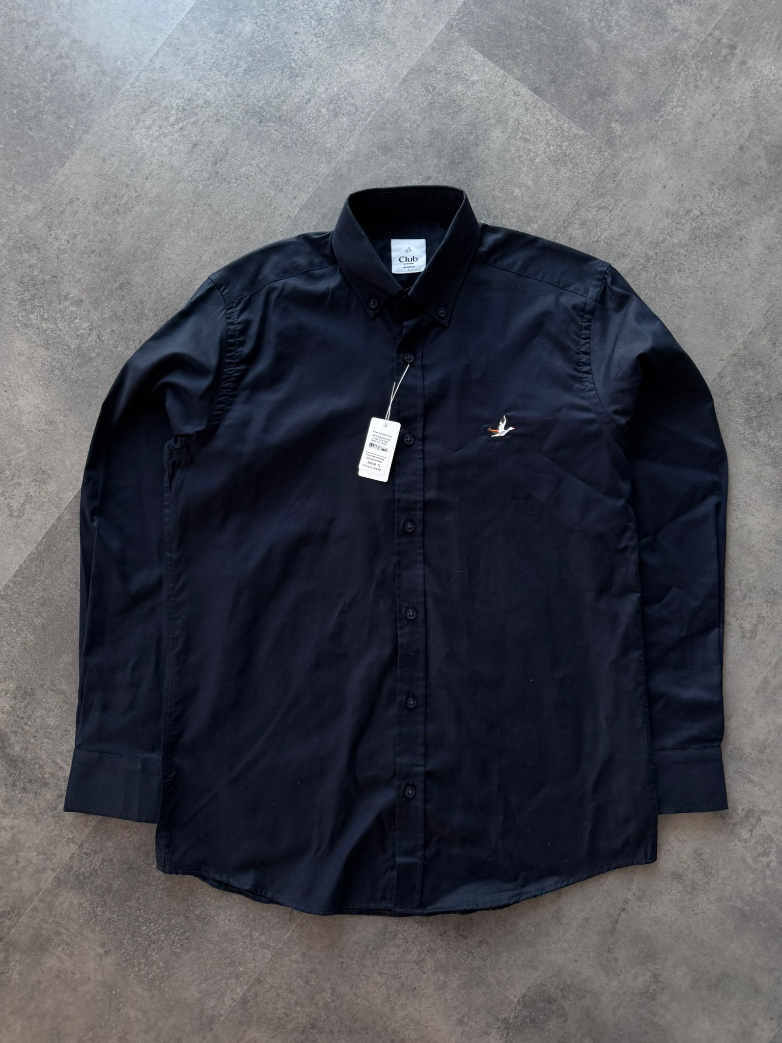 Yeni Sezon Basic Mini Logo Pamuk Oxford Gömlek - LACİVERT