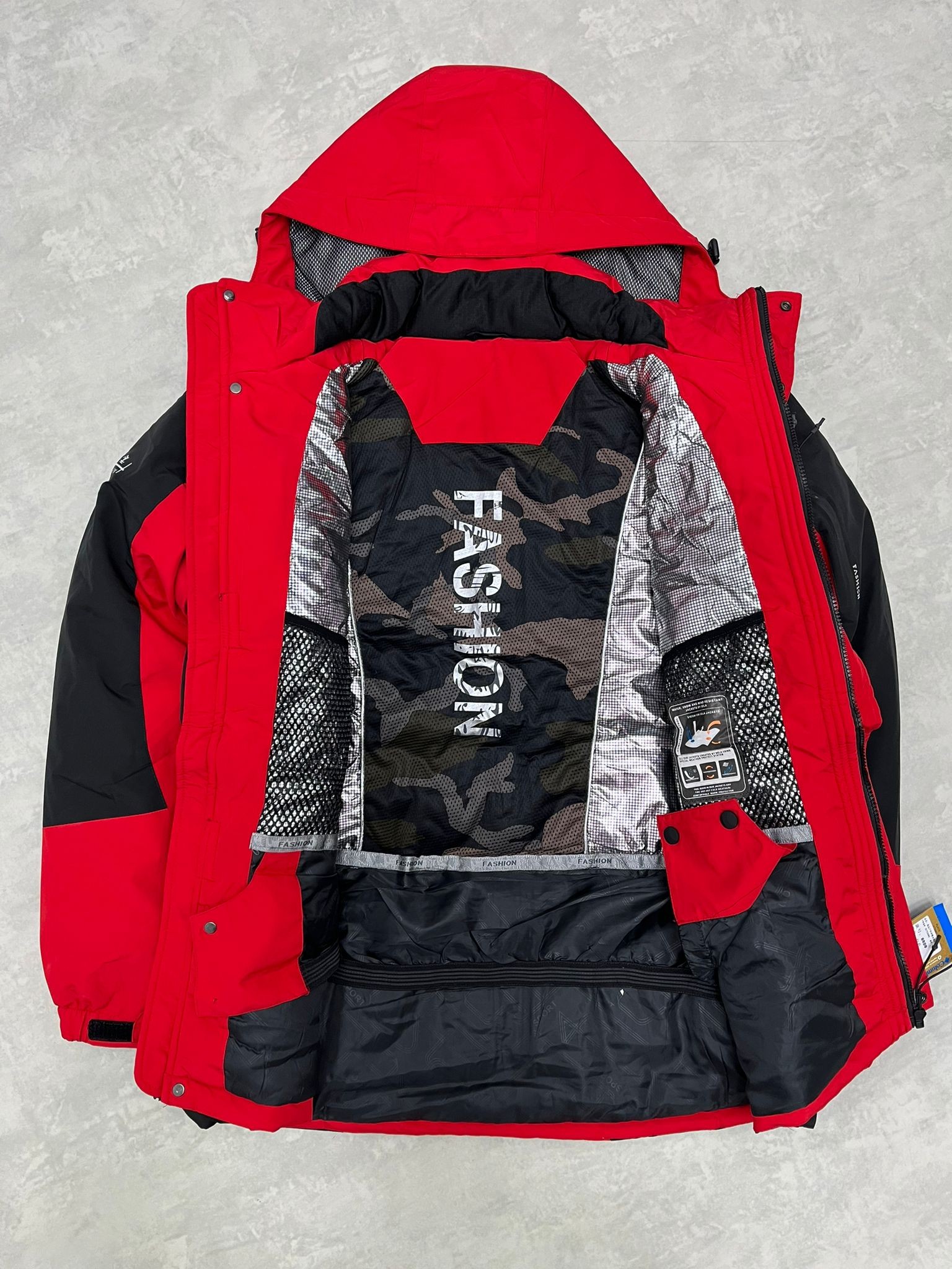 İthal WaterProof Şişme Bel Destekli Kırmızı Termal Astarlı Mont
