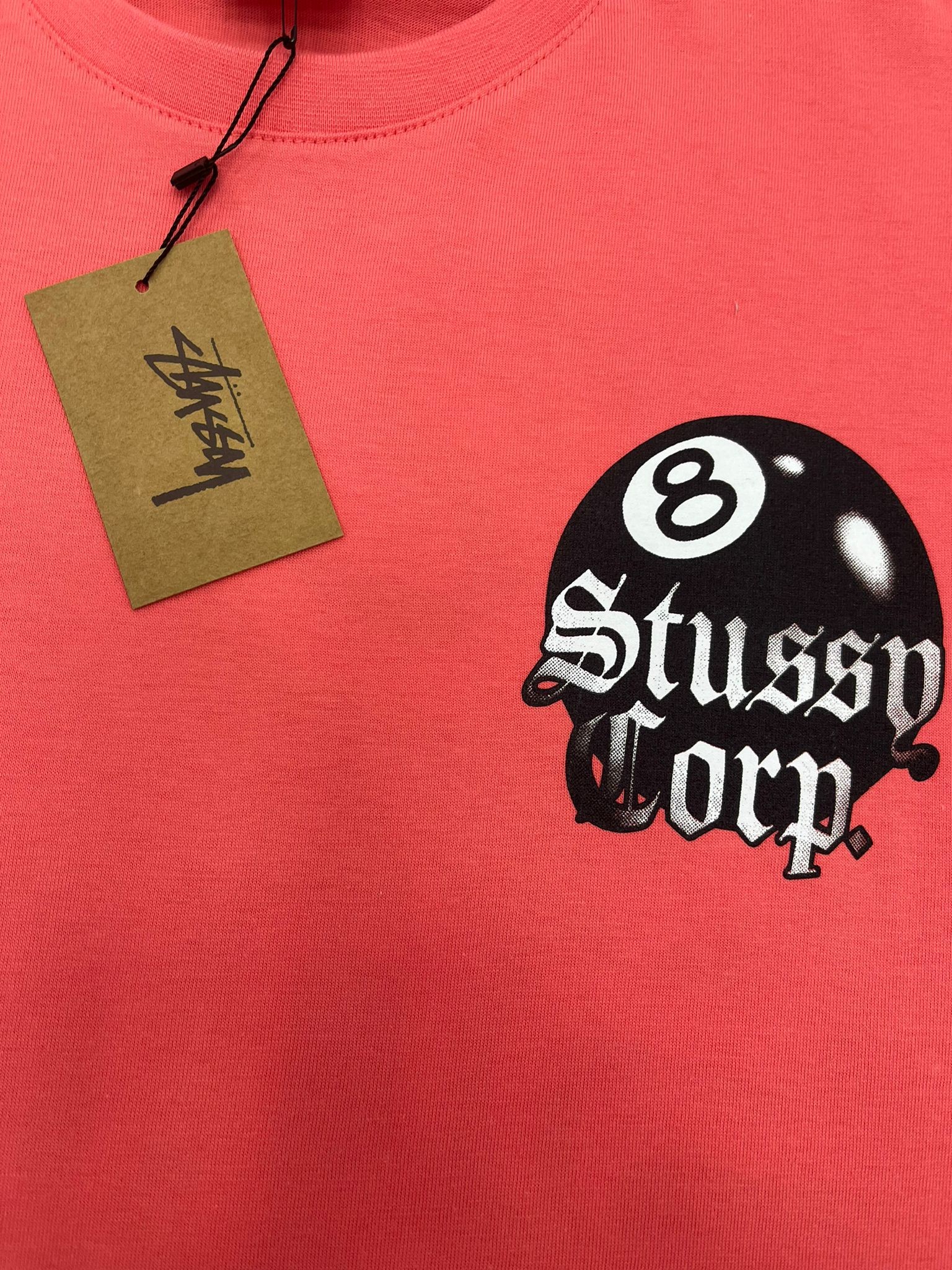 Yeni Sezon Stussy Corp 8 Pink Relax Fit T-shirt