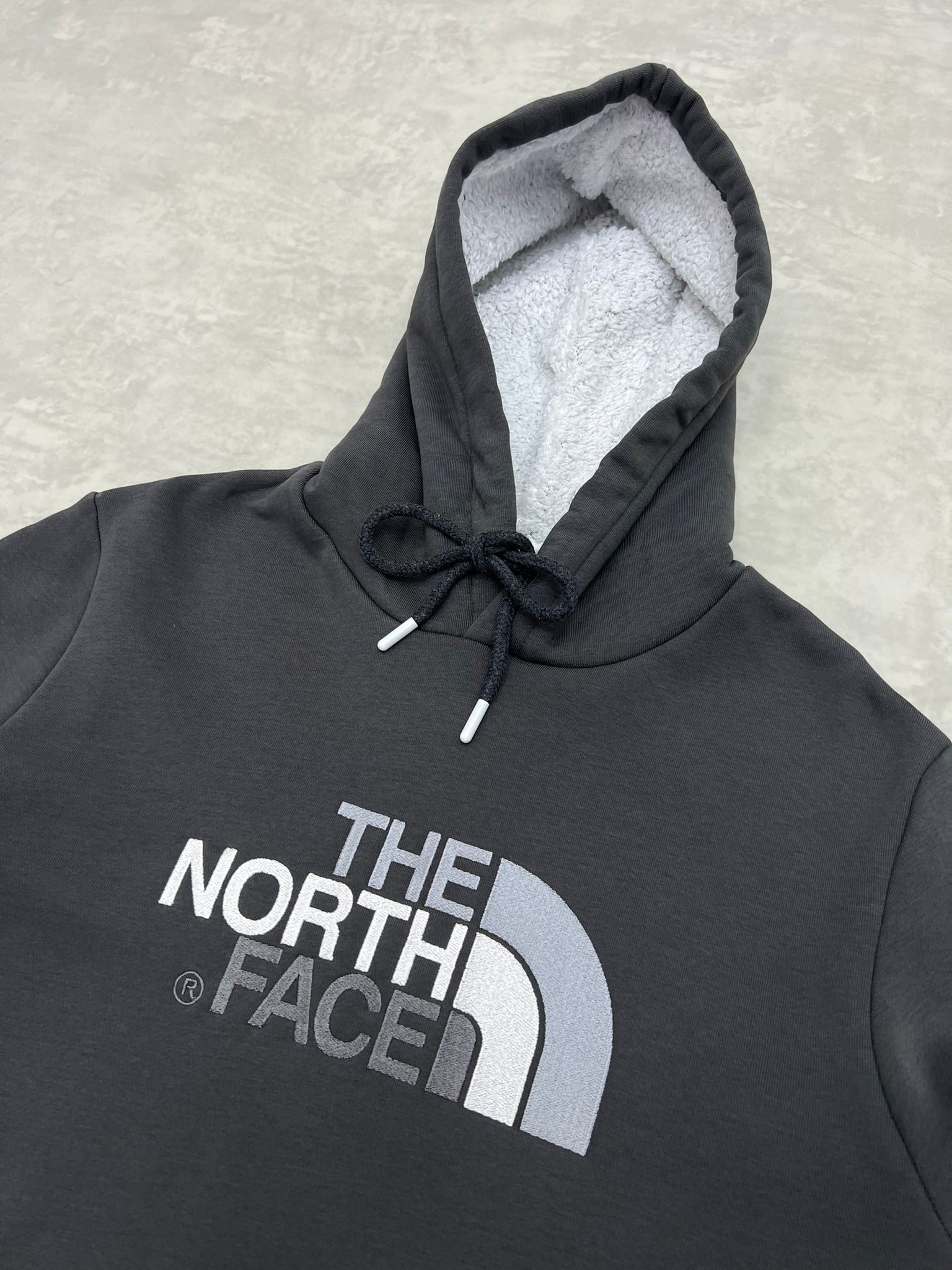 Mid İcon Full Nakış Kapşonu Polarlı Antrasit Sweatshirt