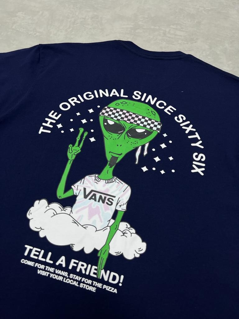 Navy Blue T-shirt With Tell A Friend! On The Back