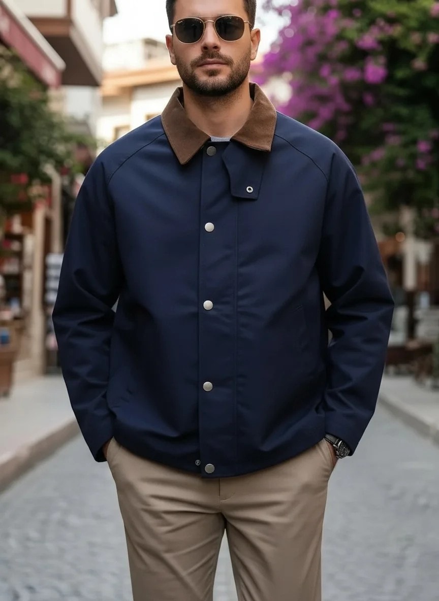 Yeni Sezon Kadife Yaka Detaylı Casual Ceket