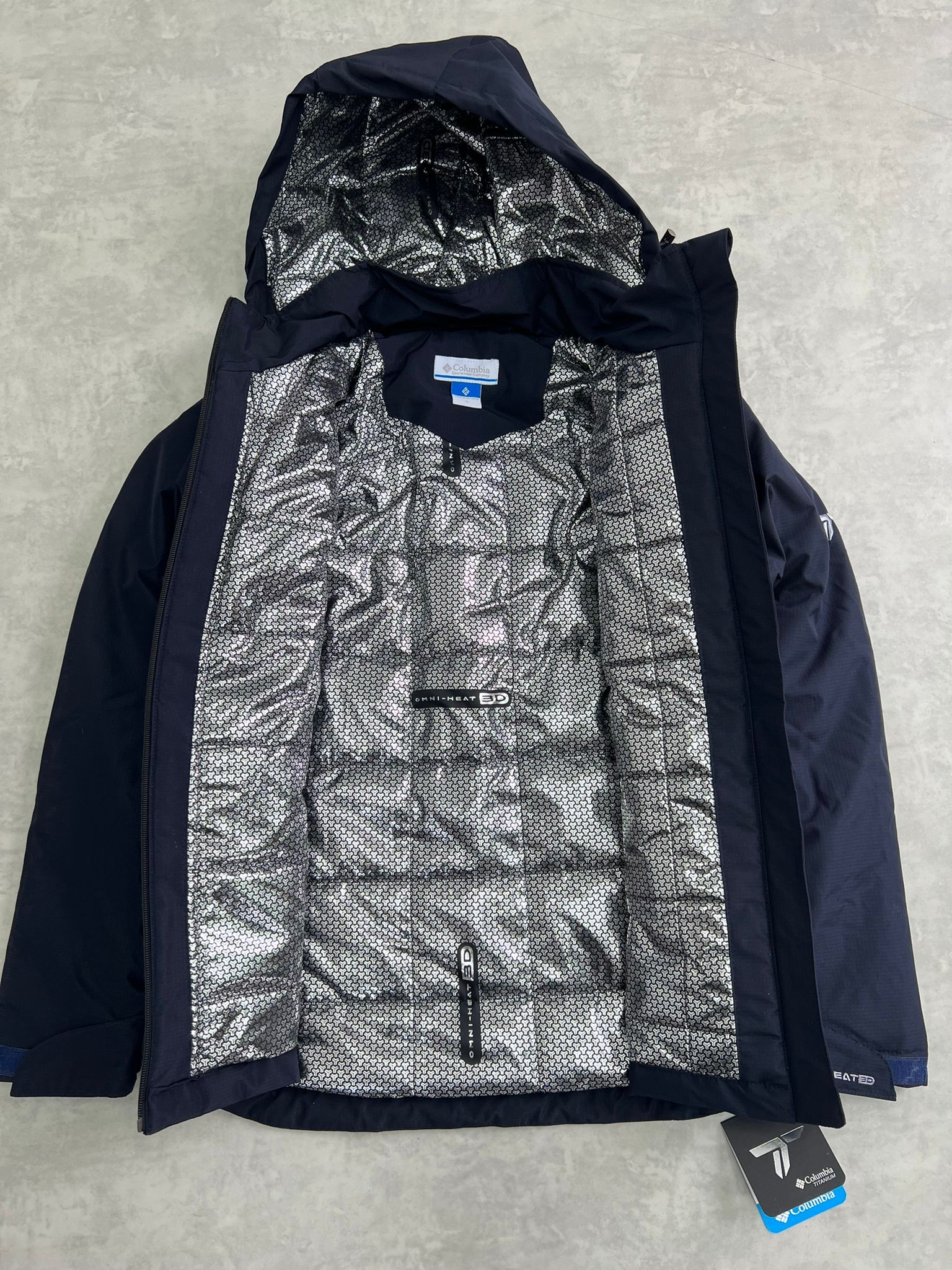 3D Termal Astarlı Kapşonlu Navy Blue Mont