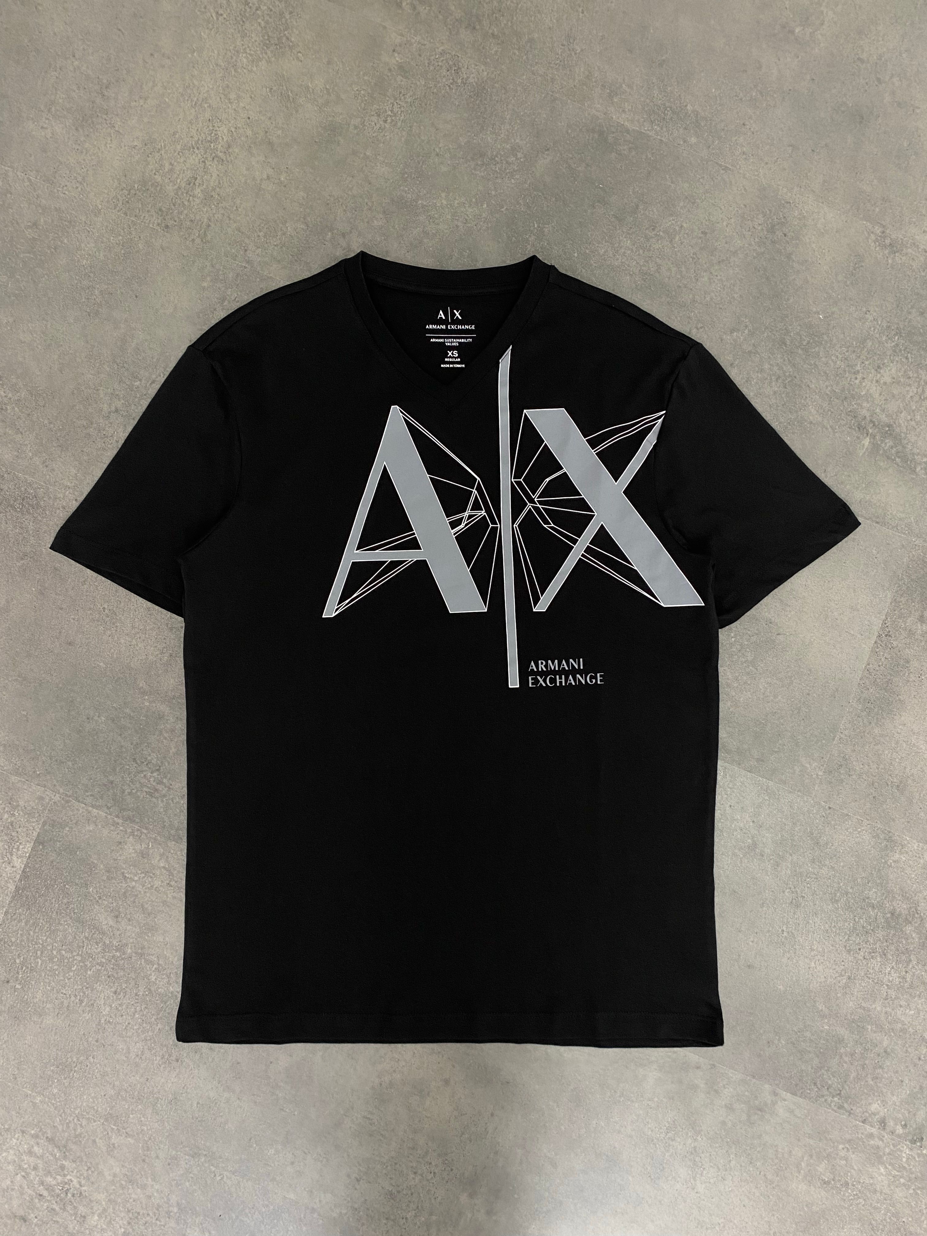 Yeni Sezon V Yaka AX Premium Icon Logo T-shirt