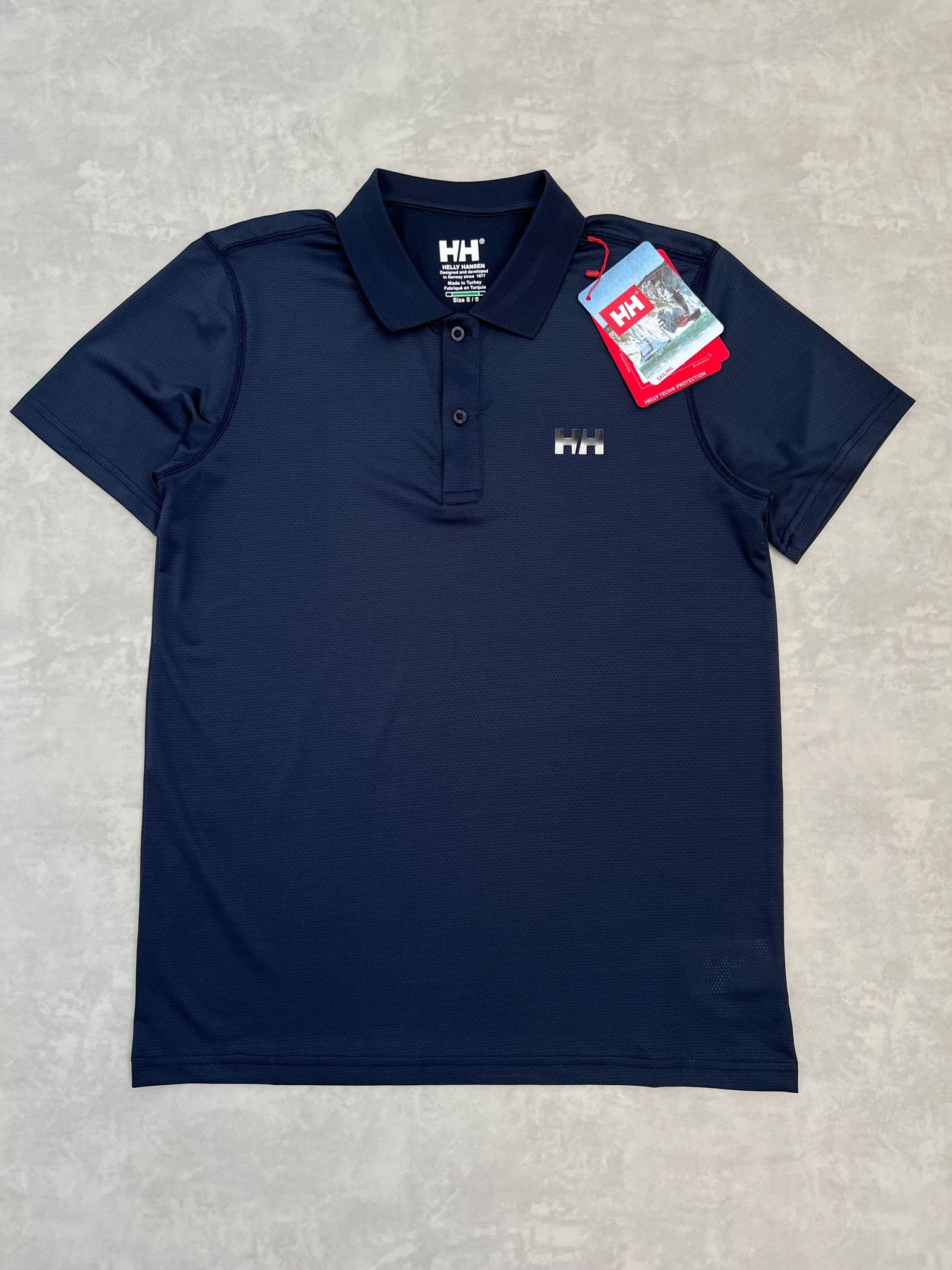 Clima Cool (Nefes Alan) Shiny Logo  Polo Yaka Navy Blue T-shirt