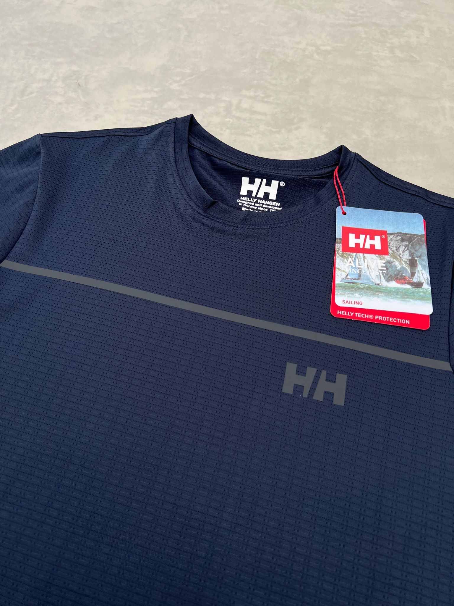Şeritli Clima Cool ( Nefes Alan) Navy Blue  T-shirt