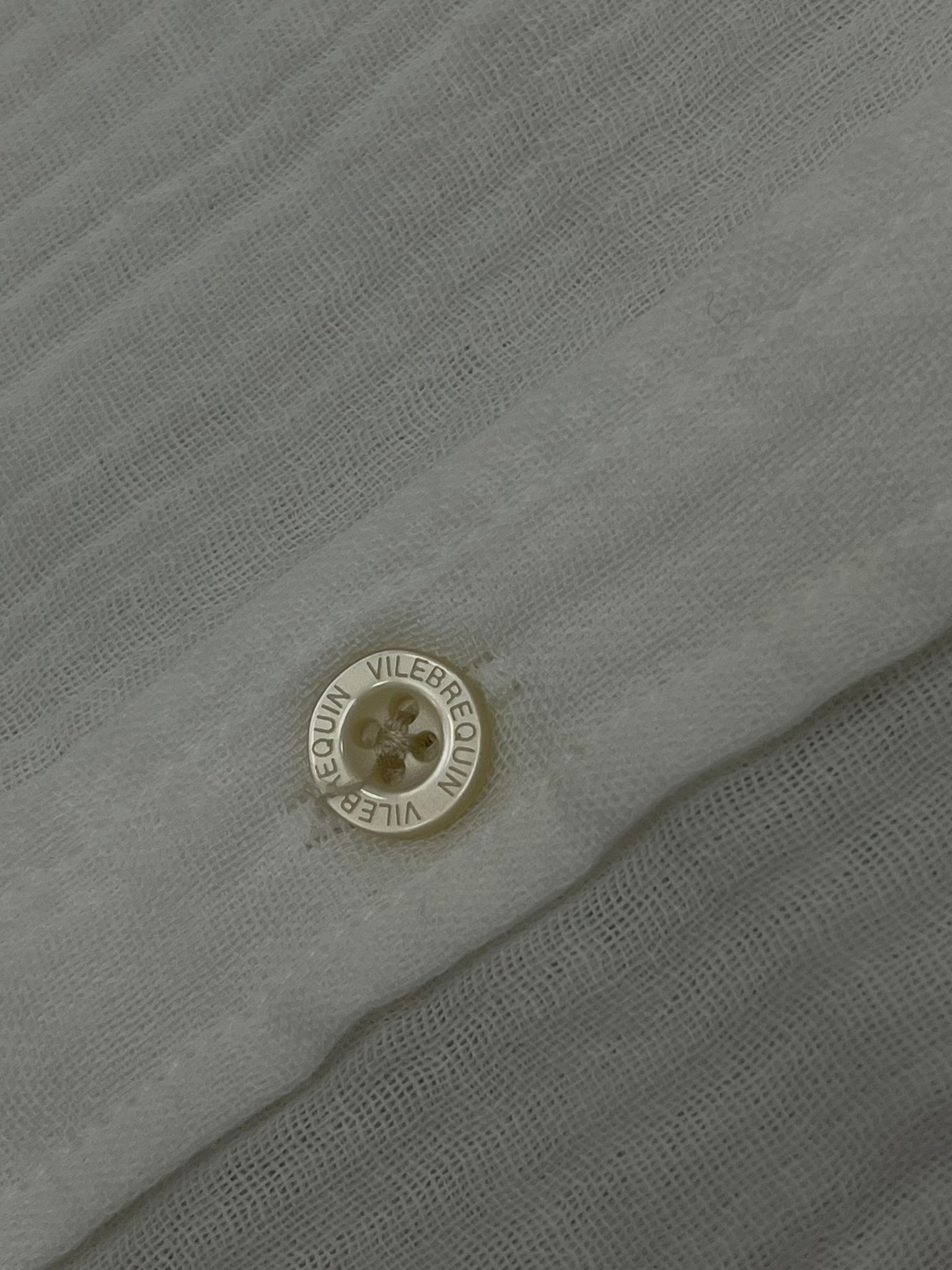 Nakış Logo Detaylı Keten Gömlek White Gömlek