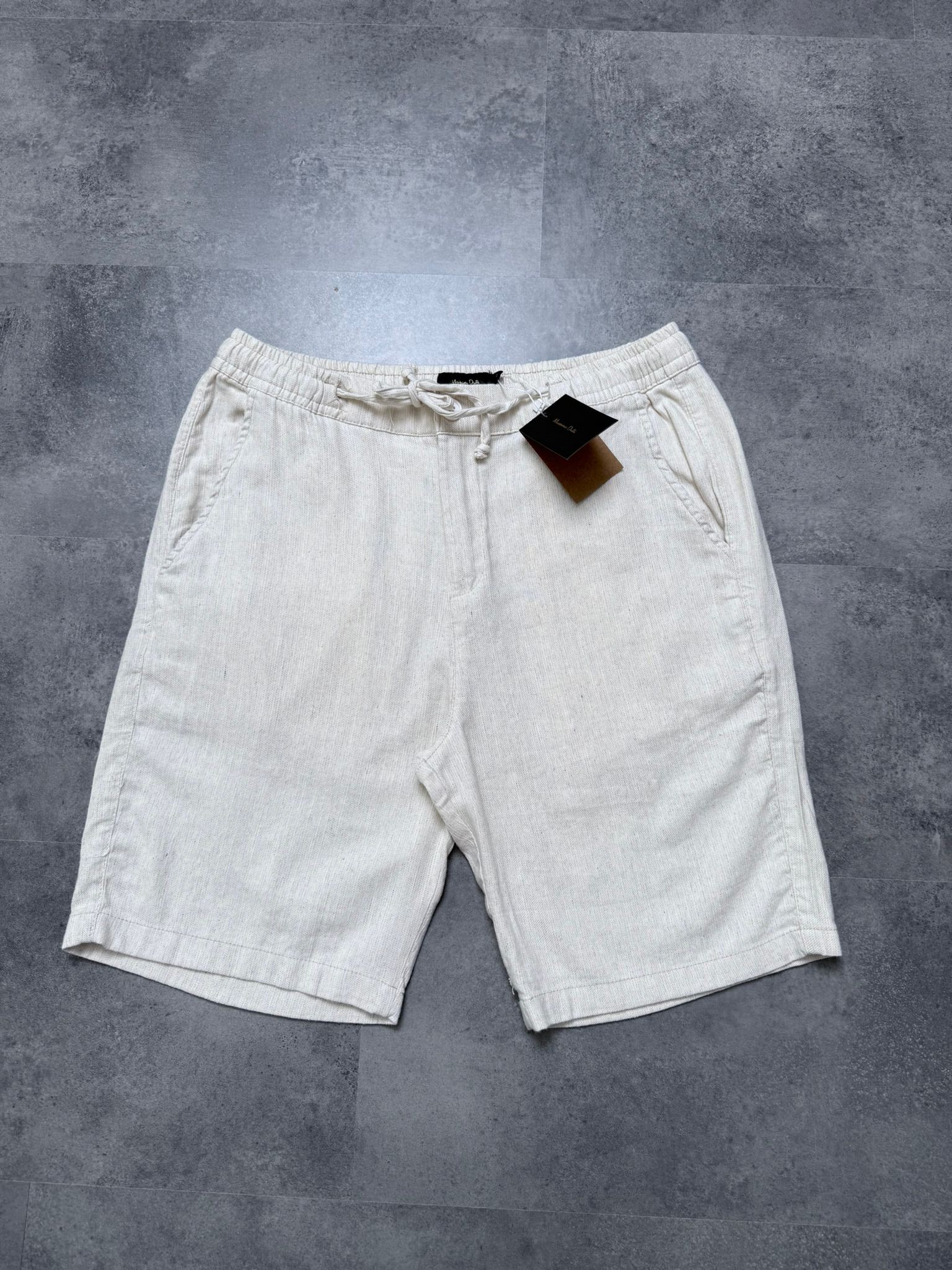 Yeni Sezon Premium Casual Classic Keten Şort - KREM