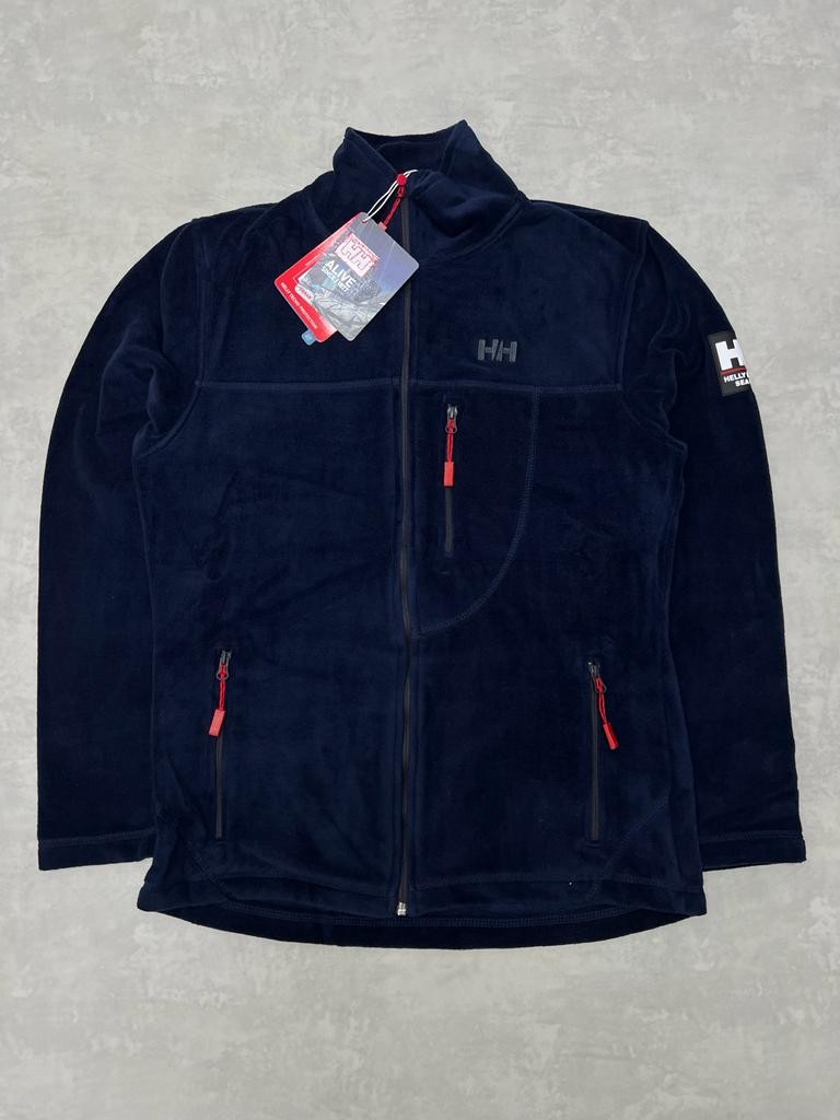Full Zip Classic Kol Detaylı Lacivert  Polar