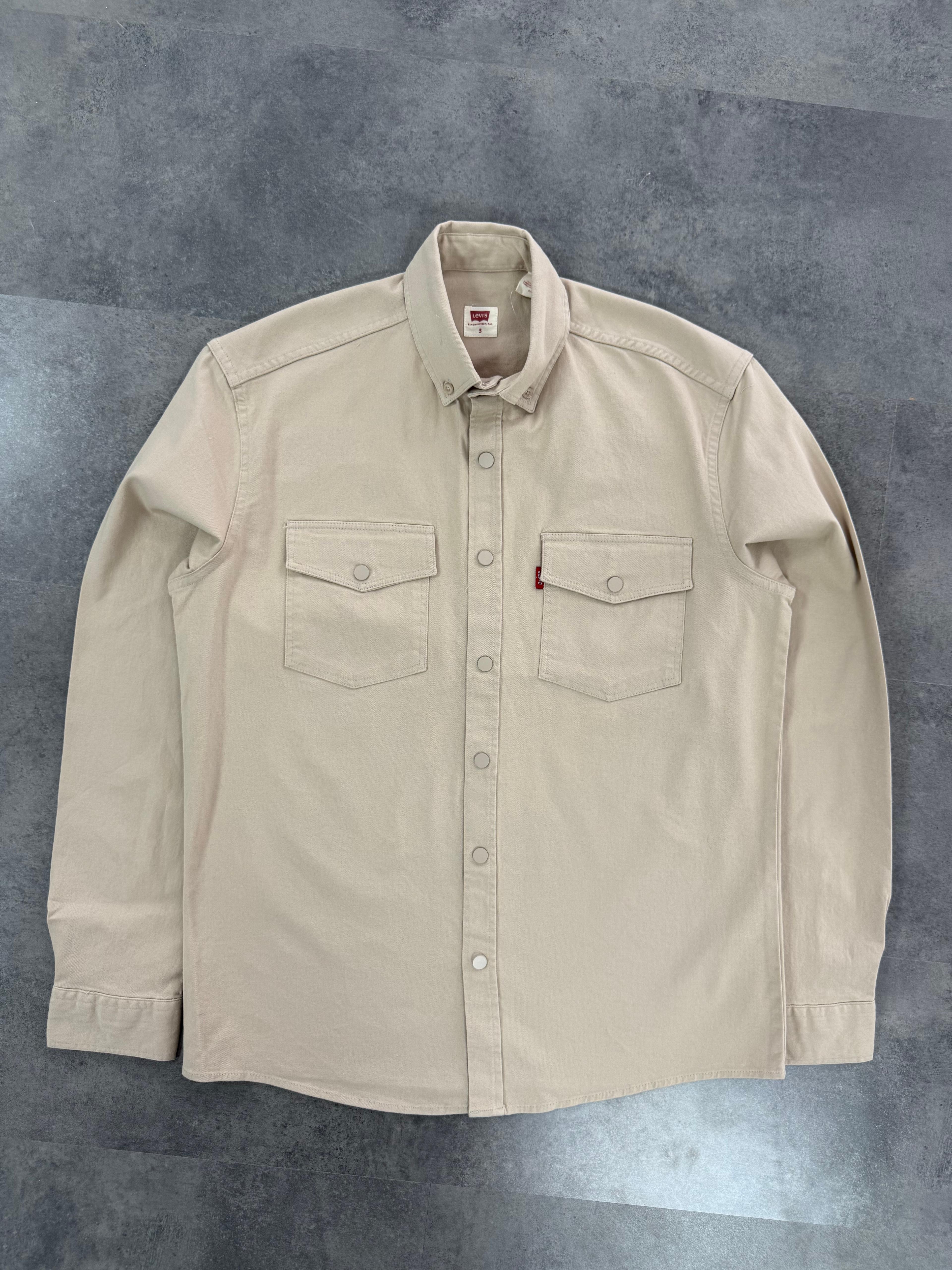 Yeni Sezon Kışlık Gabardin Cepli Gömlek - KREM