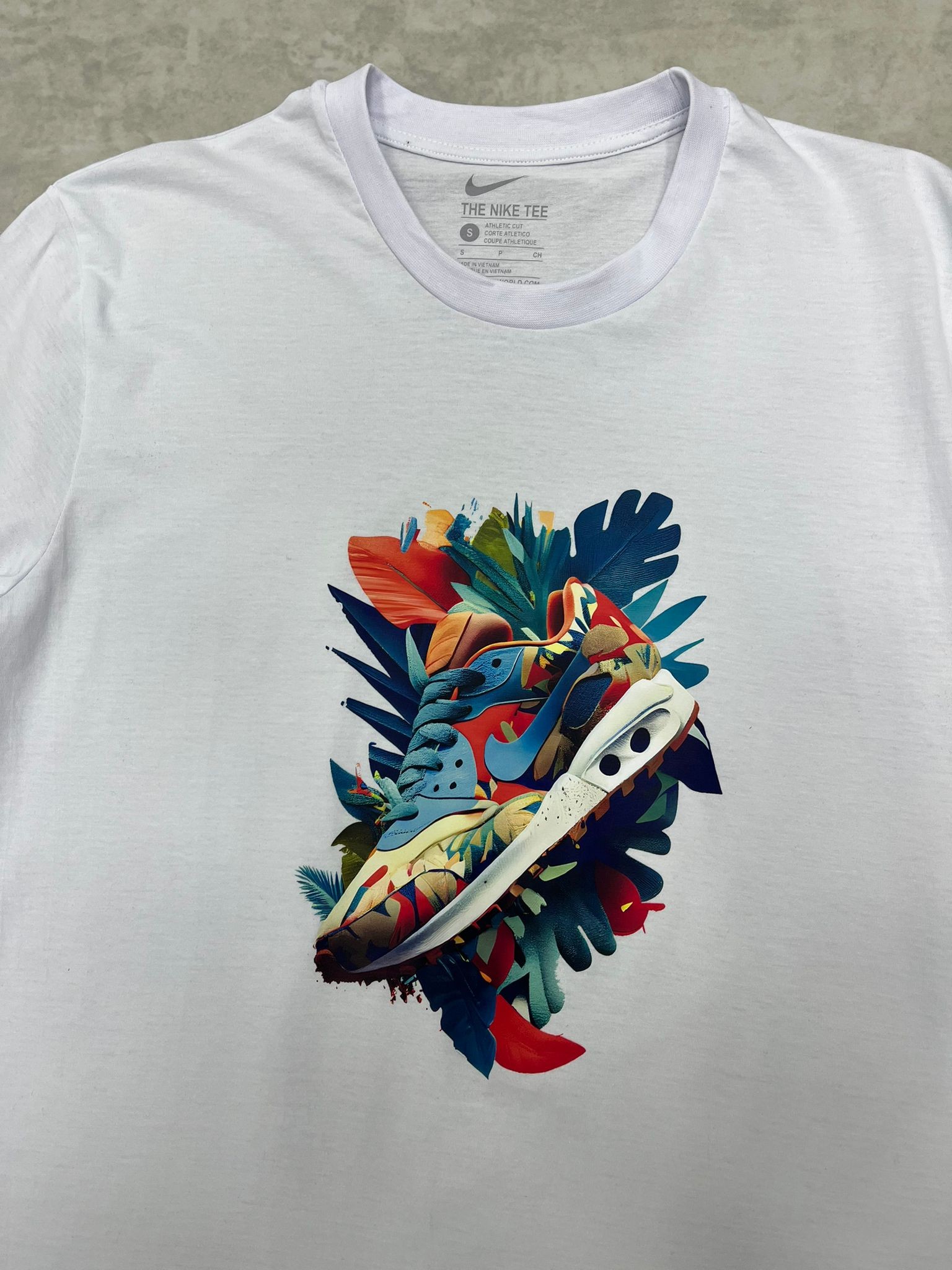 Air Sneakers Shoes Flowers Edition Print White T-shirt