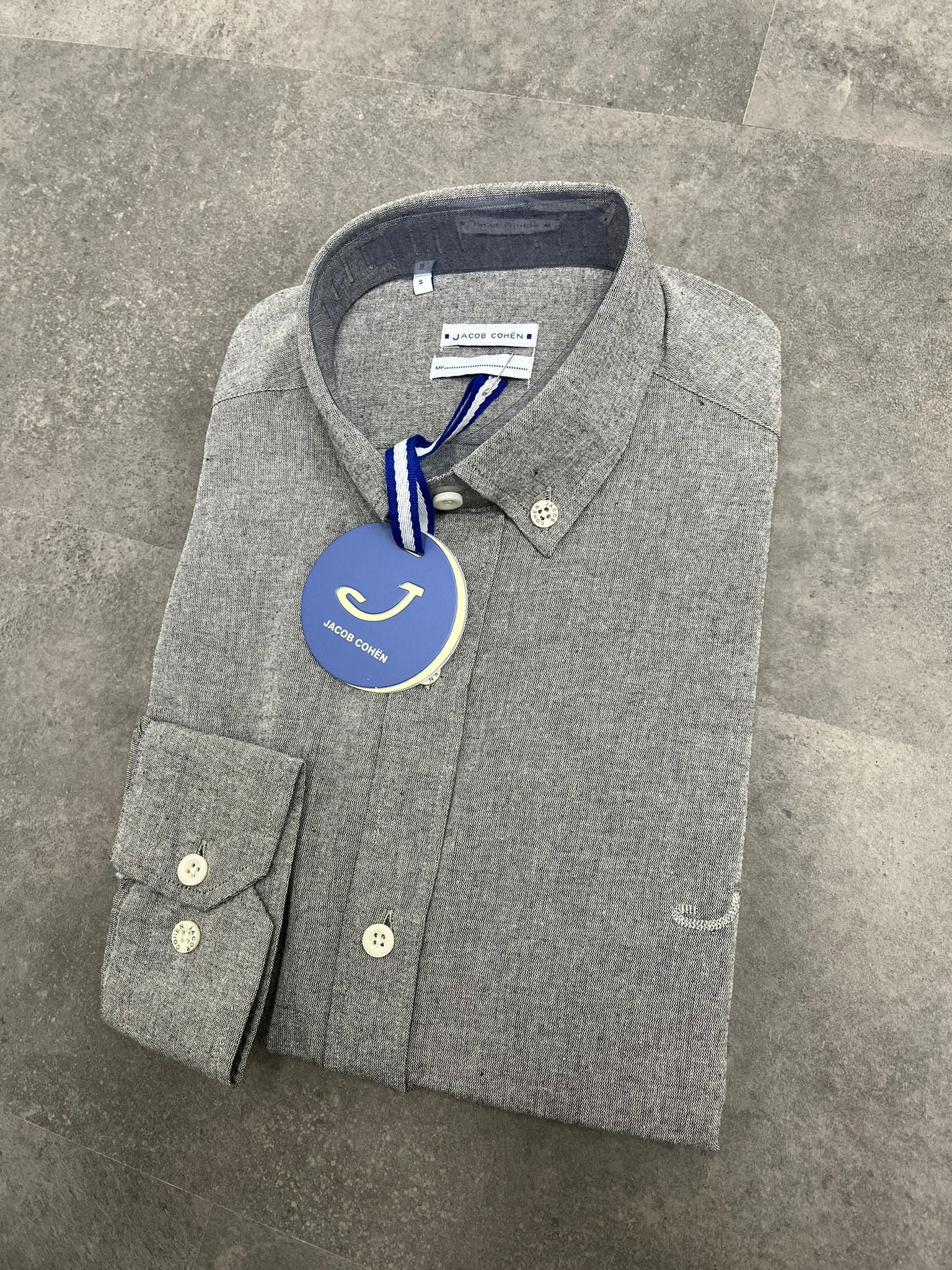 Yeni Sezon Basic Classic  Gray Extra Regular Keten Gömlek