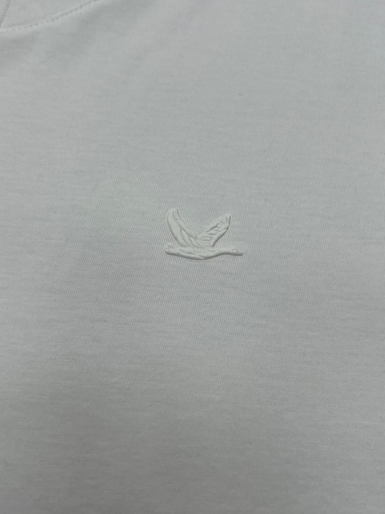 V Yaka Classic Mini Logo White Basic T-shirt